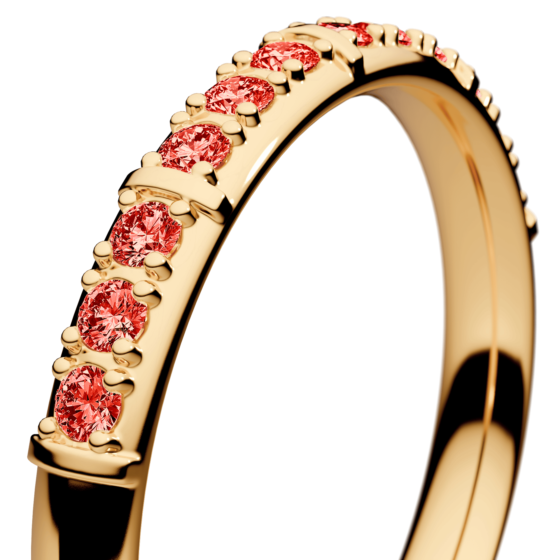 Dostawka Beauty z żółtego złota z czerwonym diamentem 0,18ct