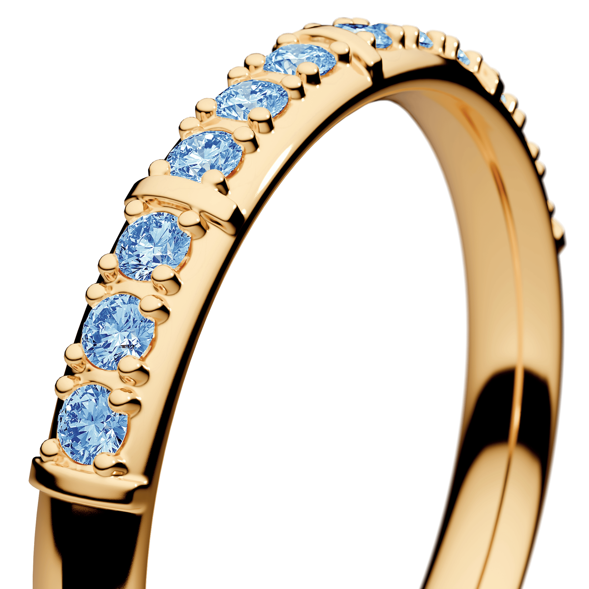 Dostawka Beauty z żółtego złota z niebieskim diamentem 0,18ct