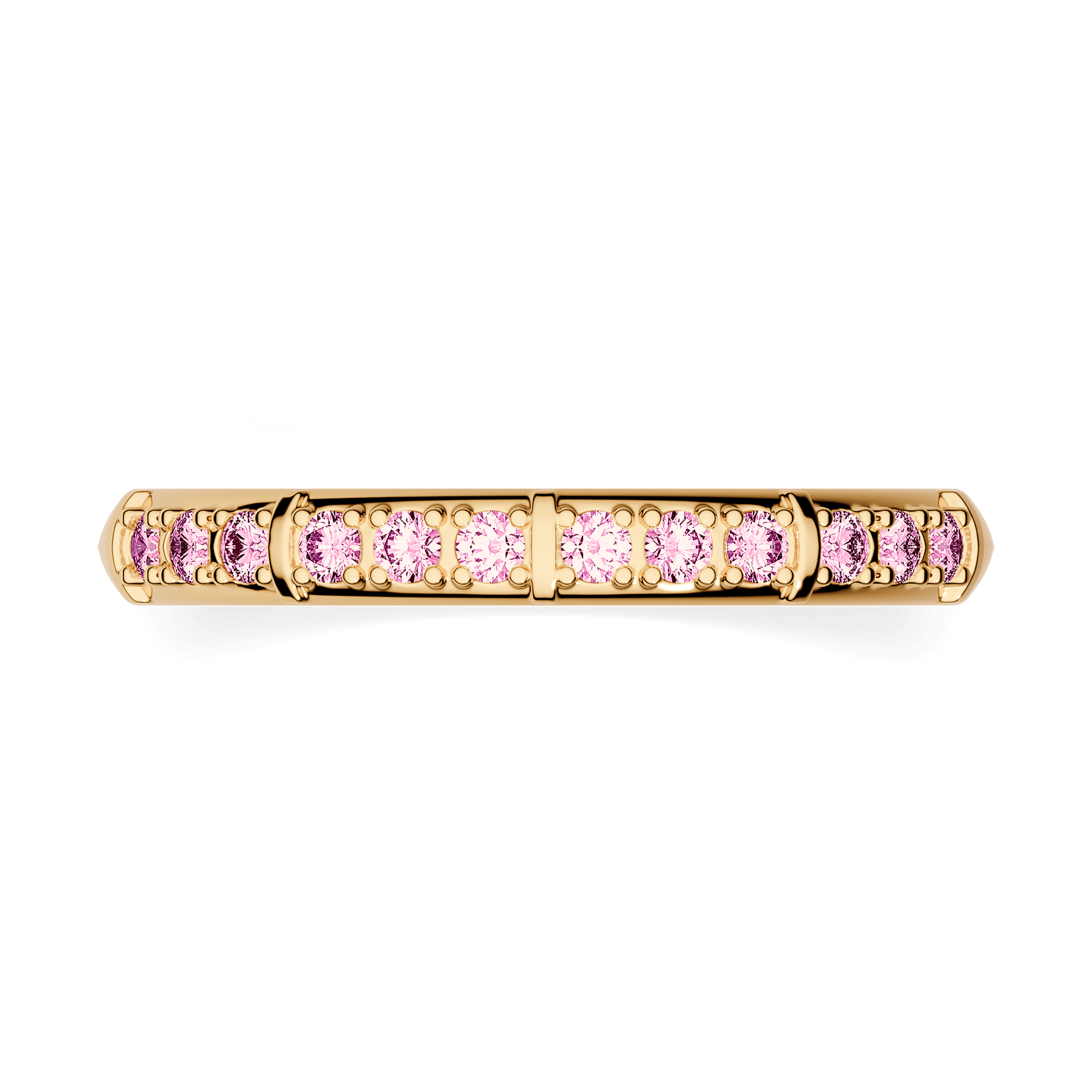 Dostawka Beauty z żółtego złota z różowym diamentem 0,18ct