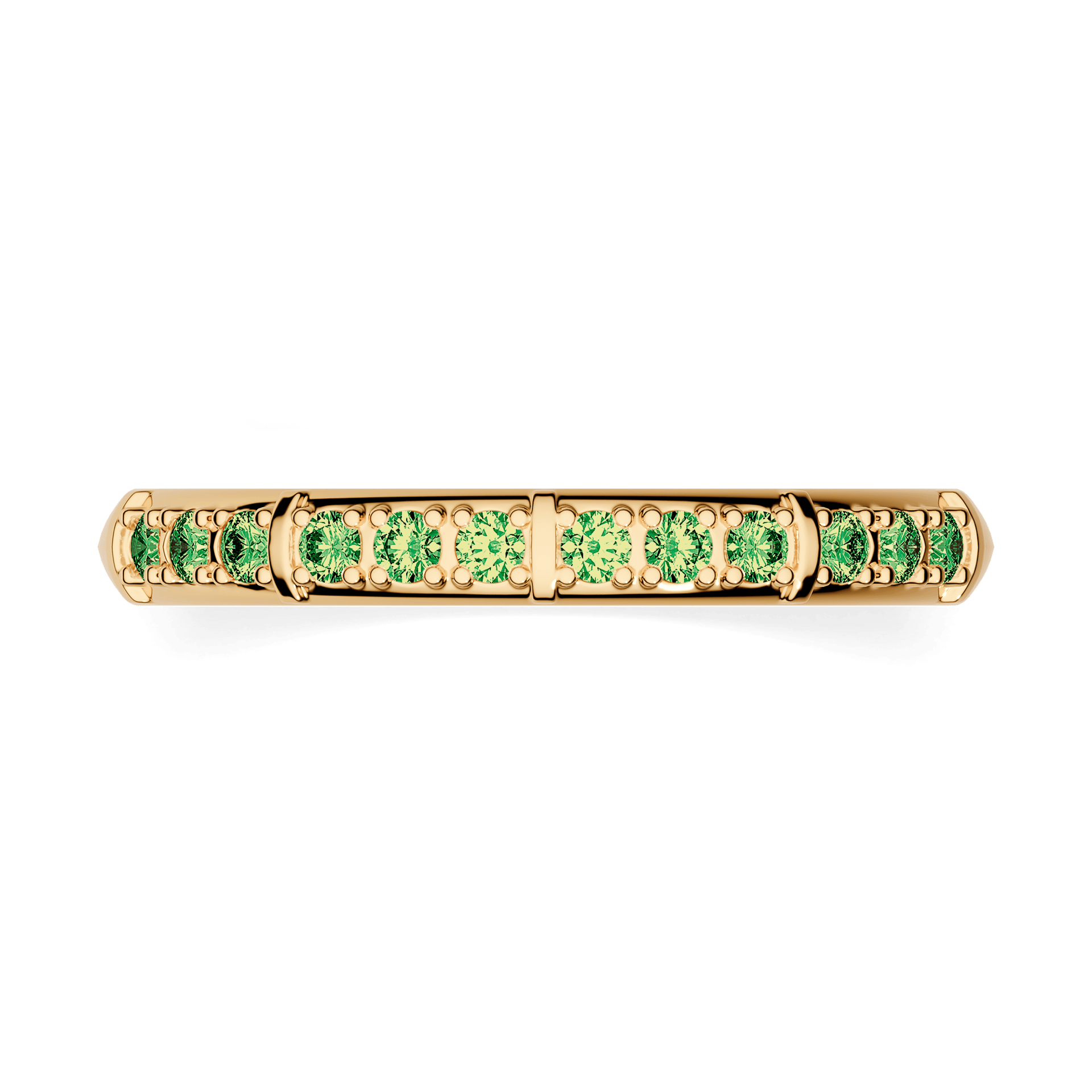 Dostawka Beauty z żółtego złota z ciemnym zielonym diamentem 0,18ct