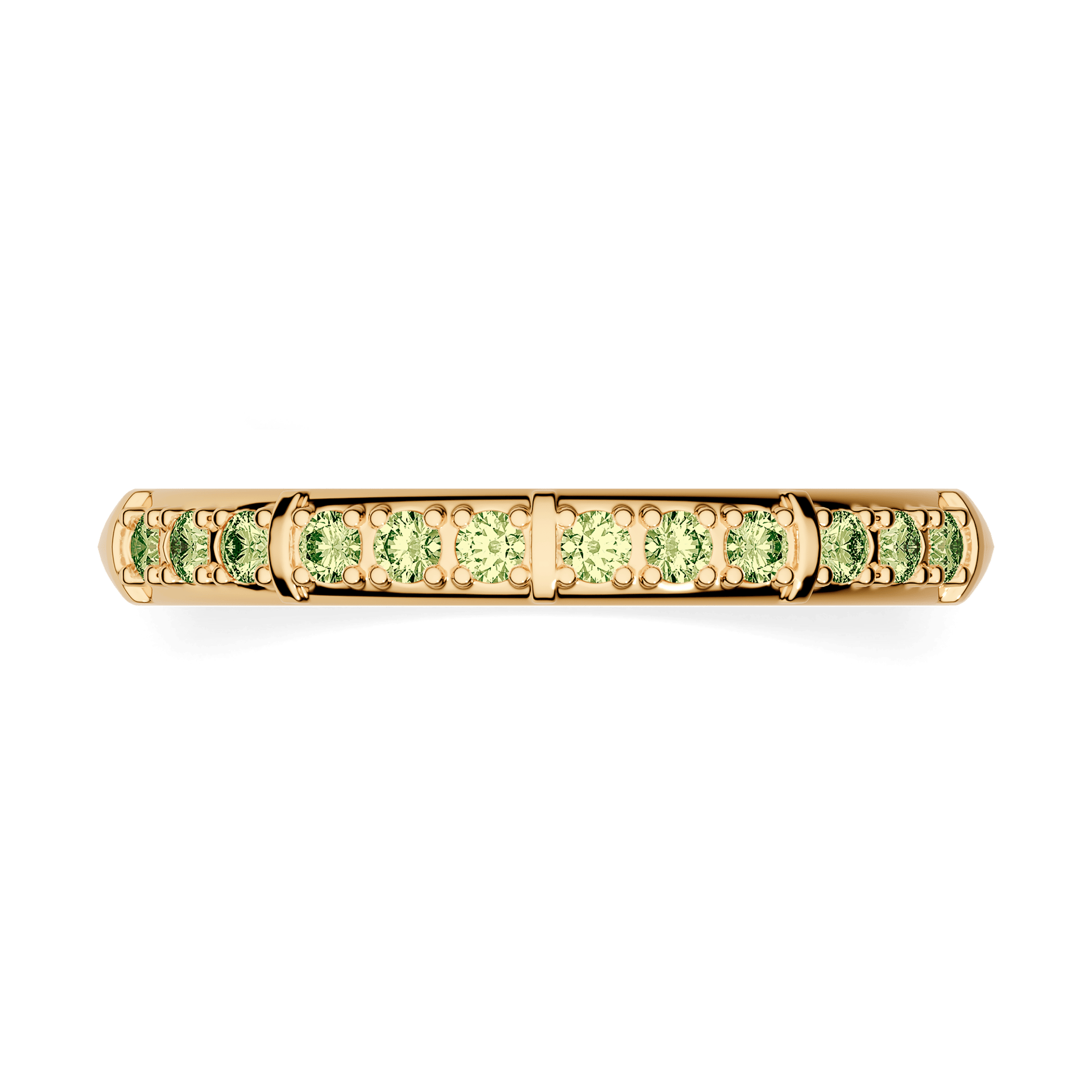 Dostawka Beauty z żółtego złota z jasnym zielonym diamentem 0,18ct