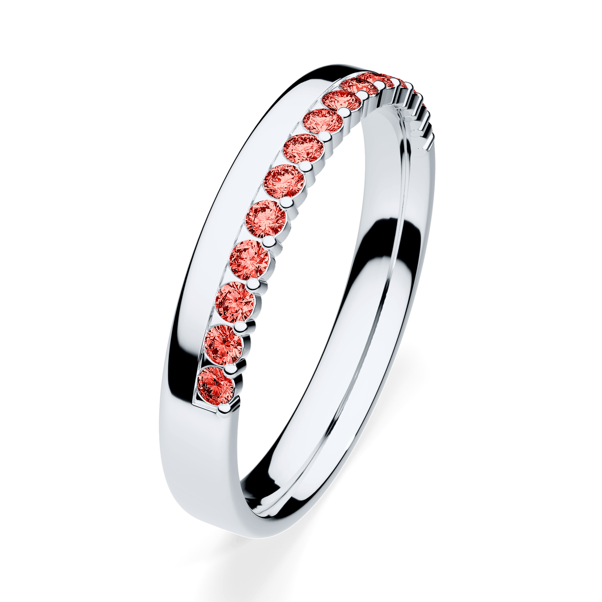 Dostawka Daisy z białego złota z czerwonym diamentem 0,22ct