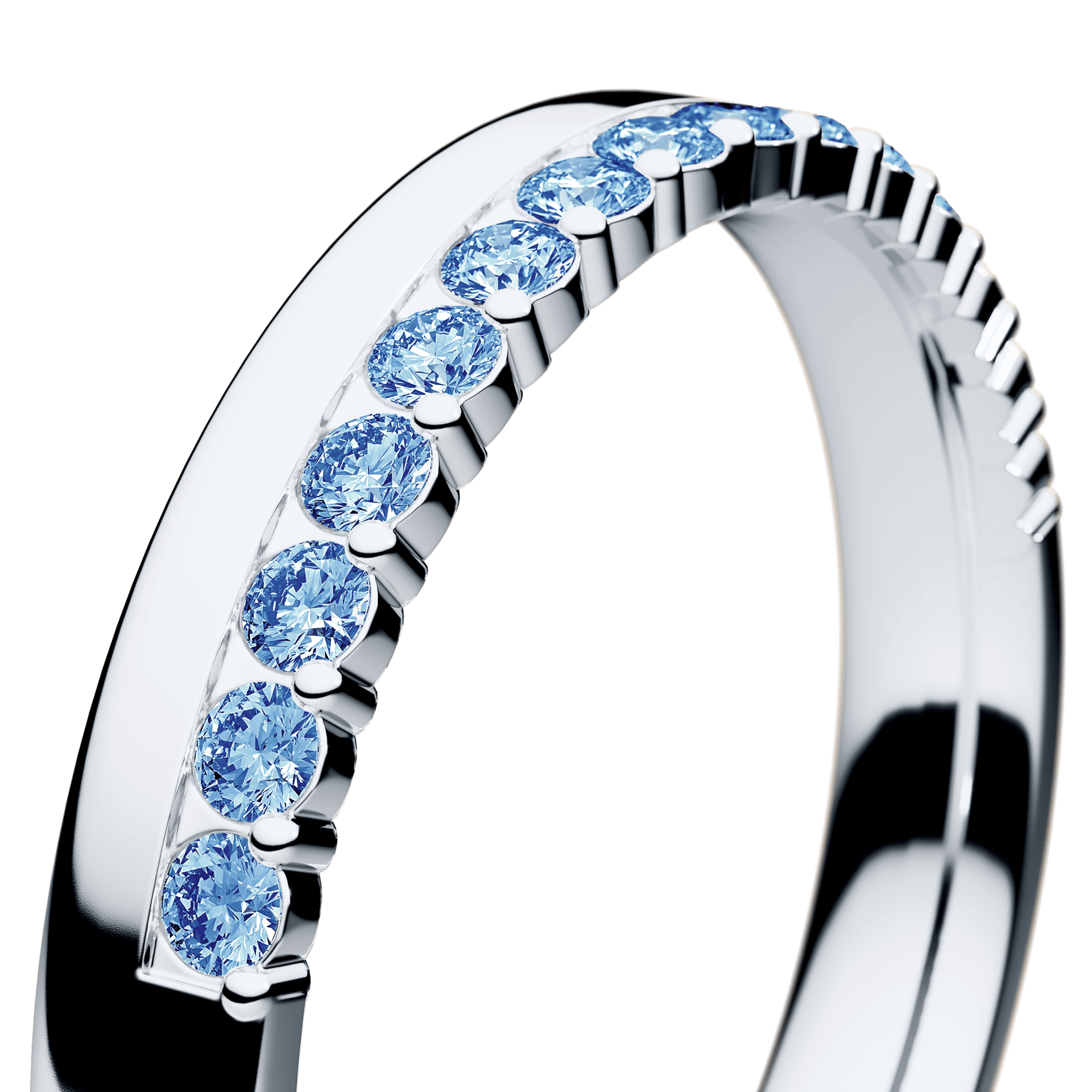 Dostawka Daisy z białego złota z niebieskim diamentem 0,22ct