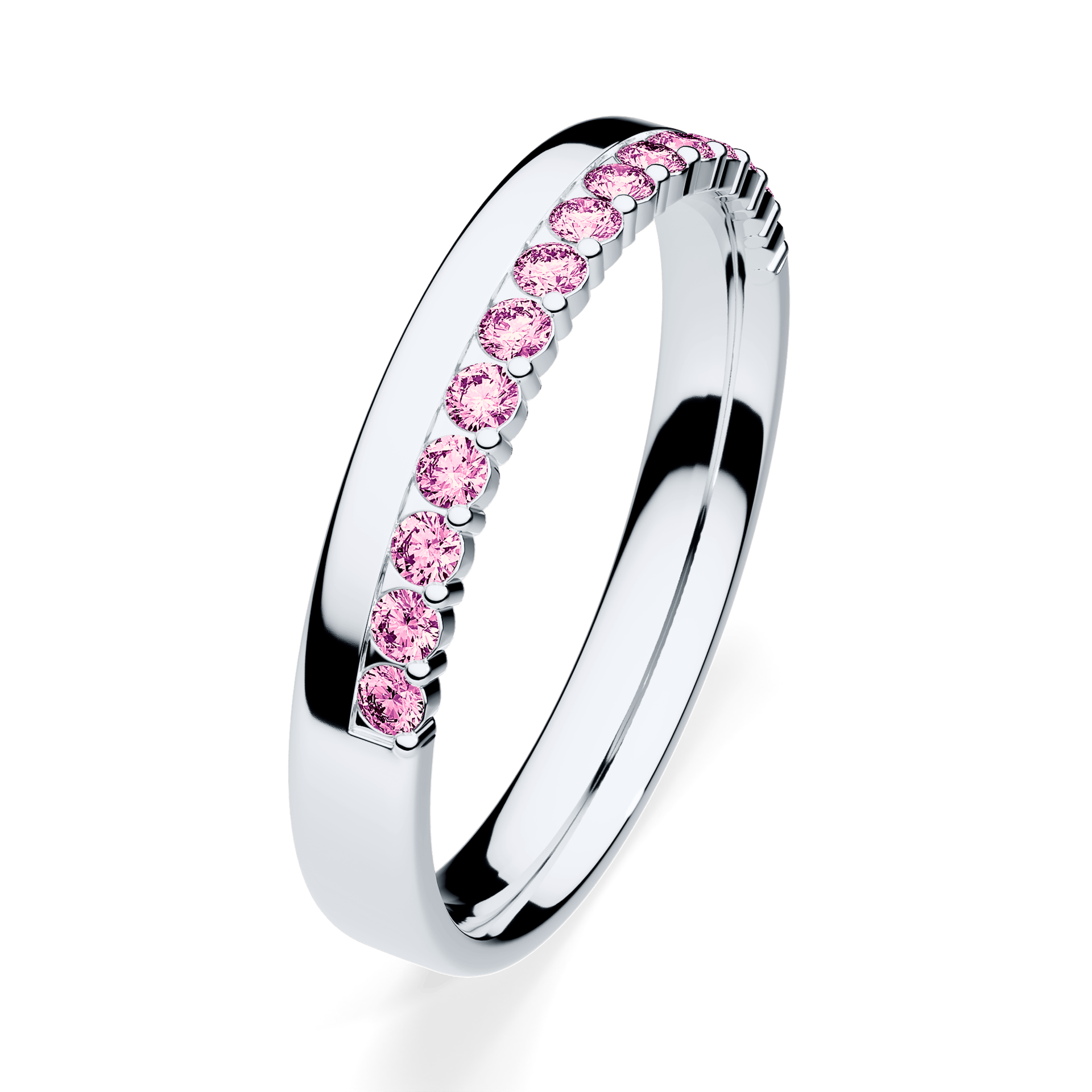 Dostawka Daisy z białego złota z różowym diamentem 0,22ct