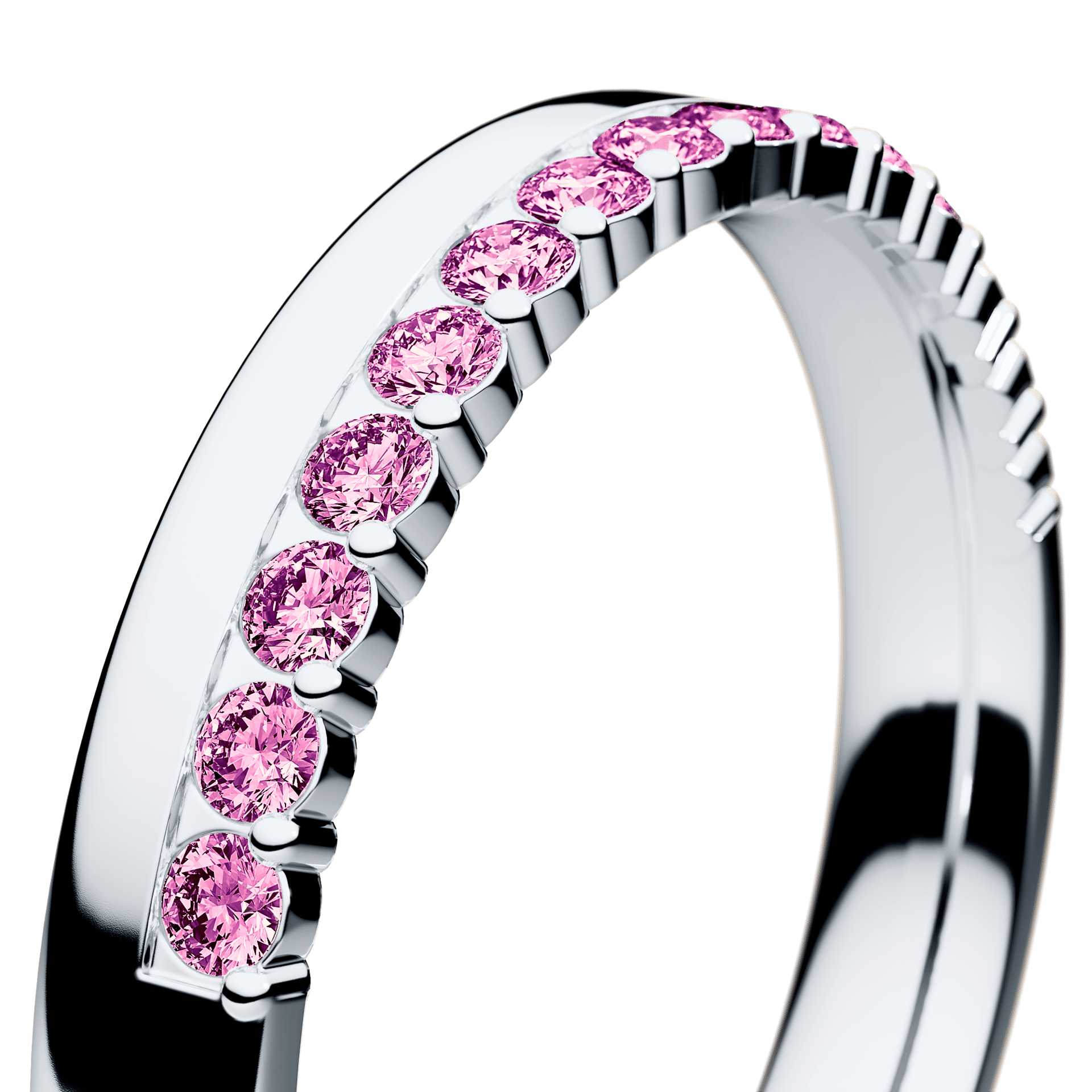 Dostawka Daisy z białego złota z różowym diamentem 0,22ct