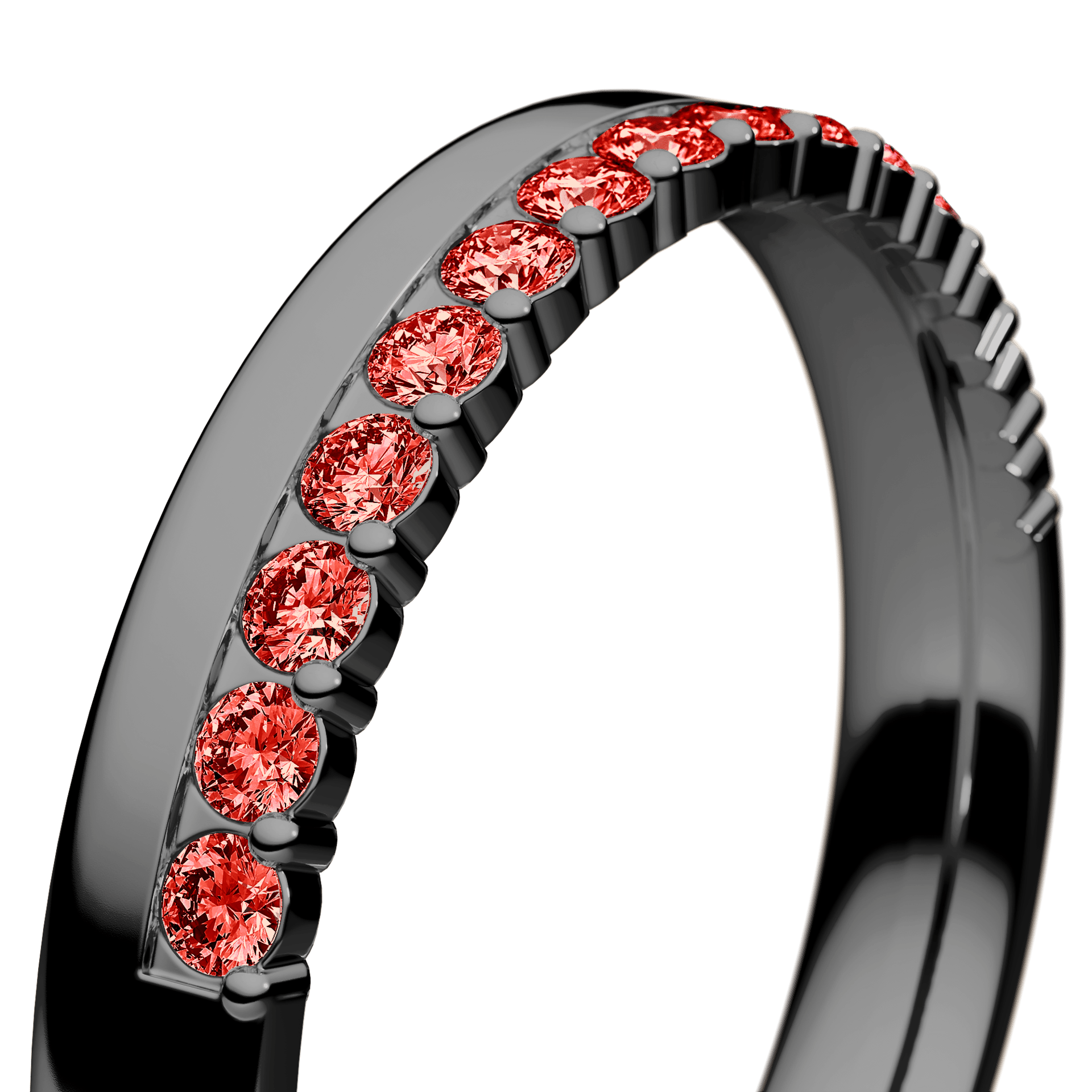 Dostawka Daisy z czarnego złota z czerwonym diamentem 0,22ct