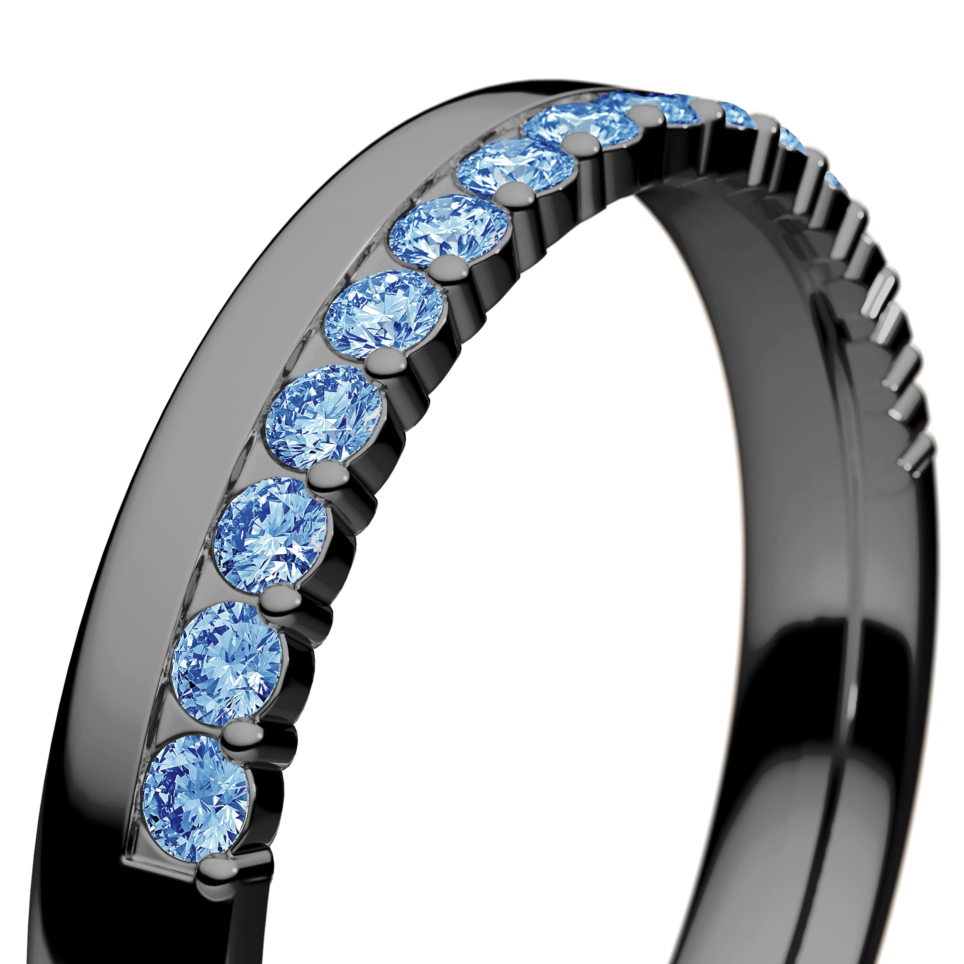 Dostawka Daisy z czarnego złota z niebieskim diamentem 0,22ct
