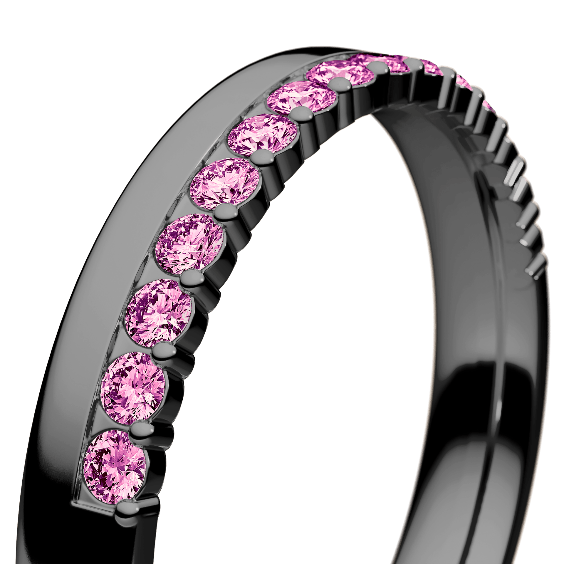 Dostawka Daisy z czarnego złota z różowym diamentem 0,22ct