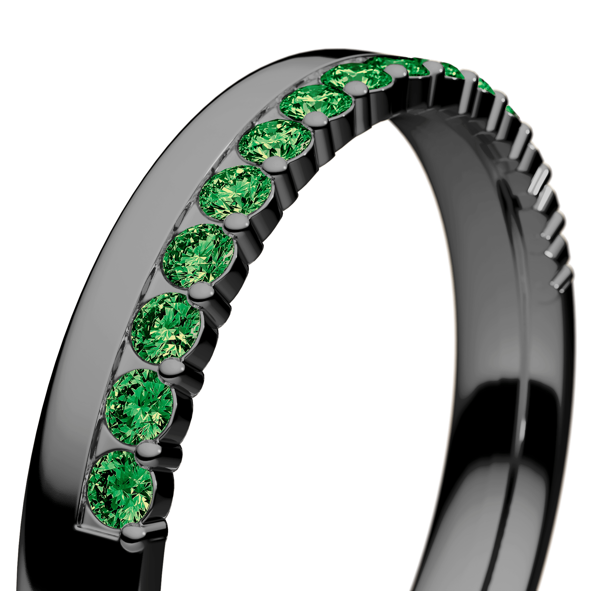 Dostawka Daisy z czarnego złota z jasnym zielonym diamentem 0,22ct