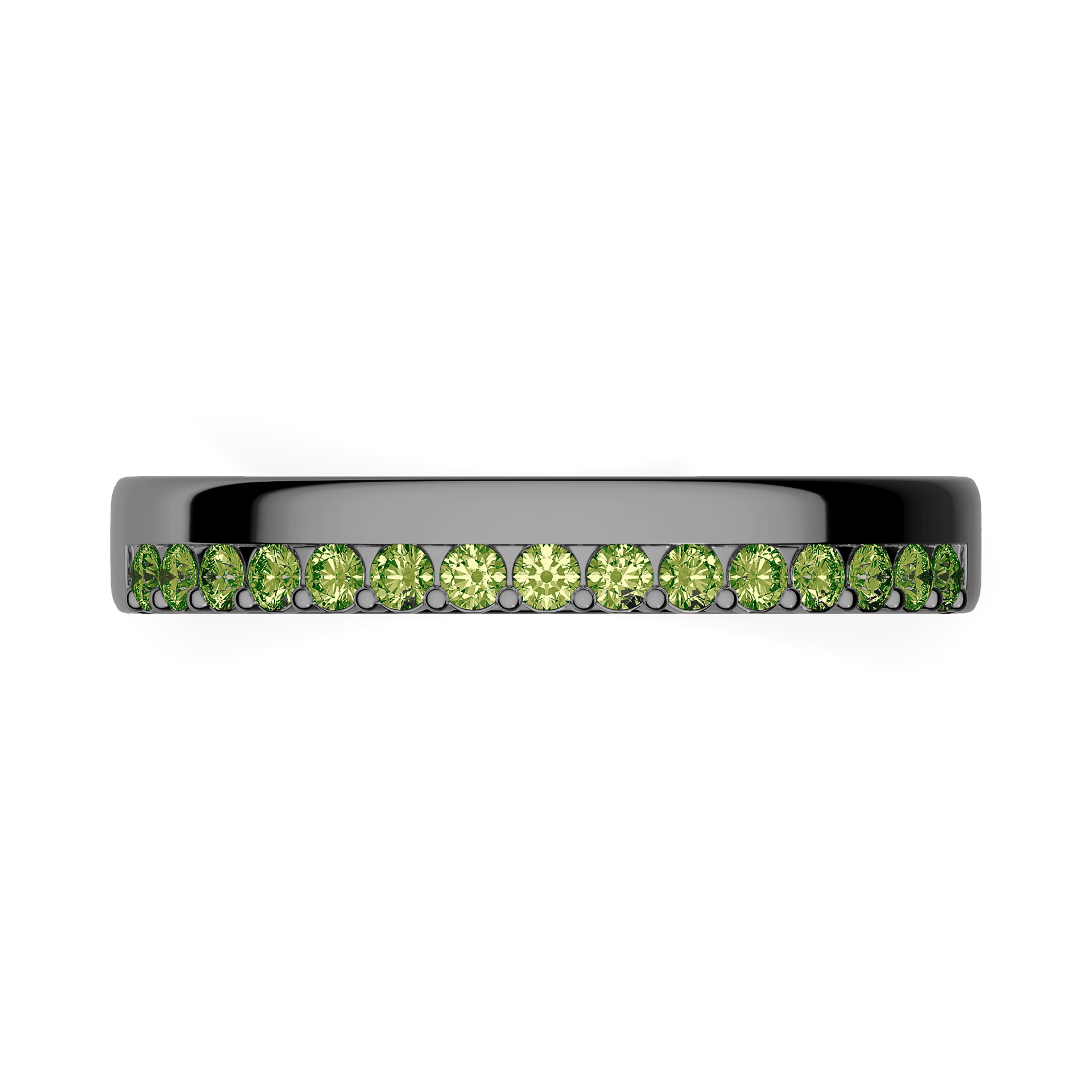 Dostawka Daisy z czarnego złota z jasnym zielonym diamentem 0,22ct