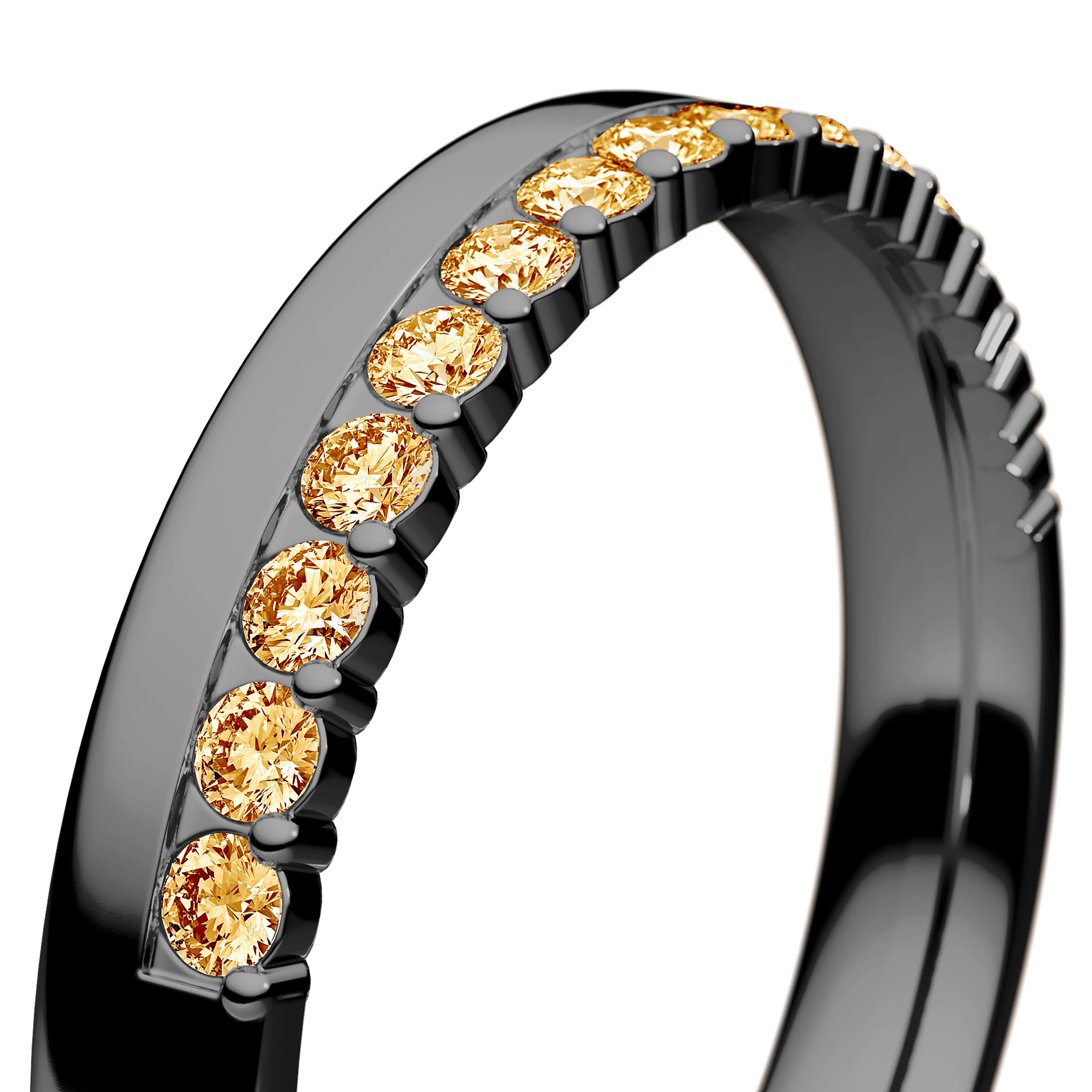 Dostawka Daisy z czarnego złota z żółtym diamentem 0,22ct