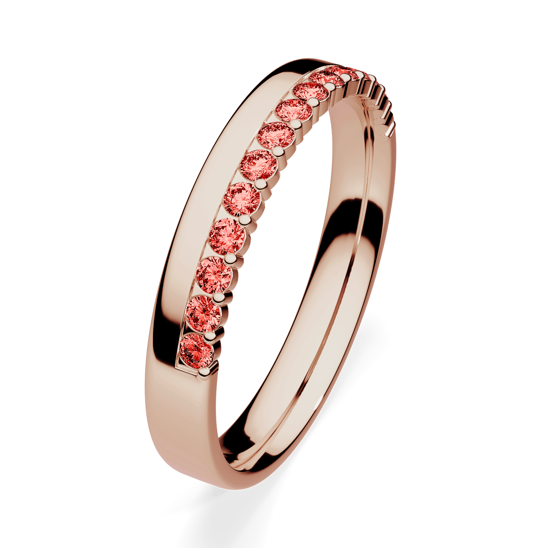 Dostawka Daisy z różowego złota z czerwonym diamentem 0,22ct