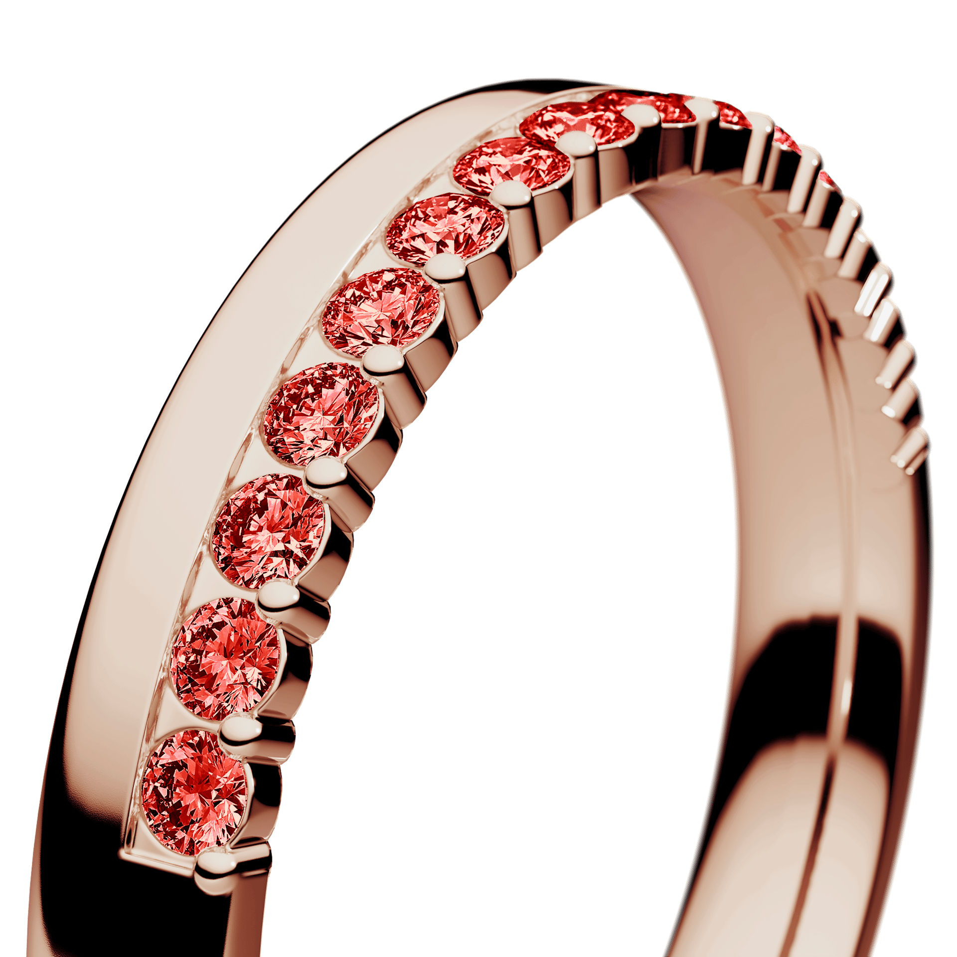 Dostawka Daisy z różowego złota z czerwonym diamentem 0,22ct