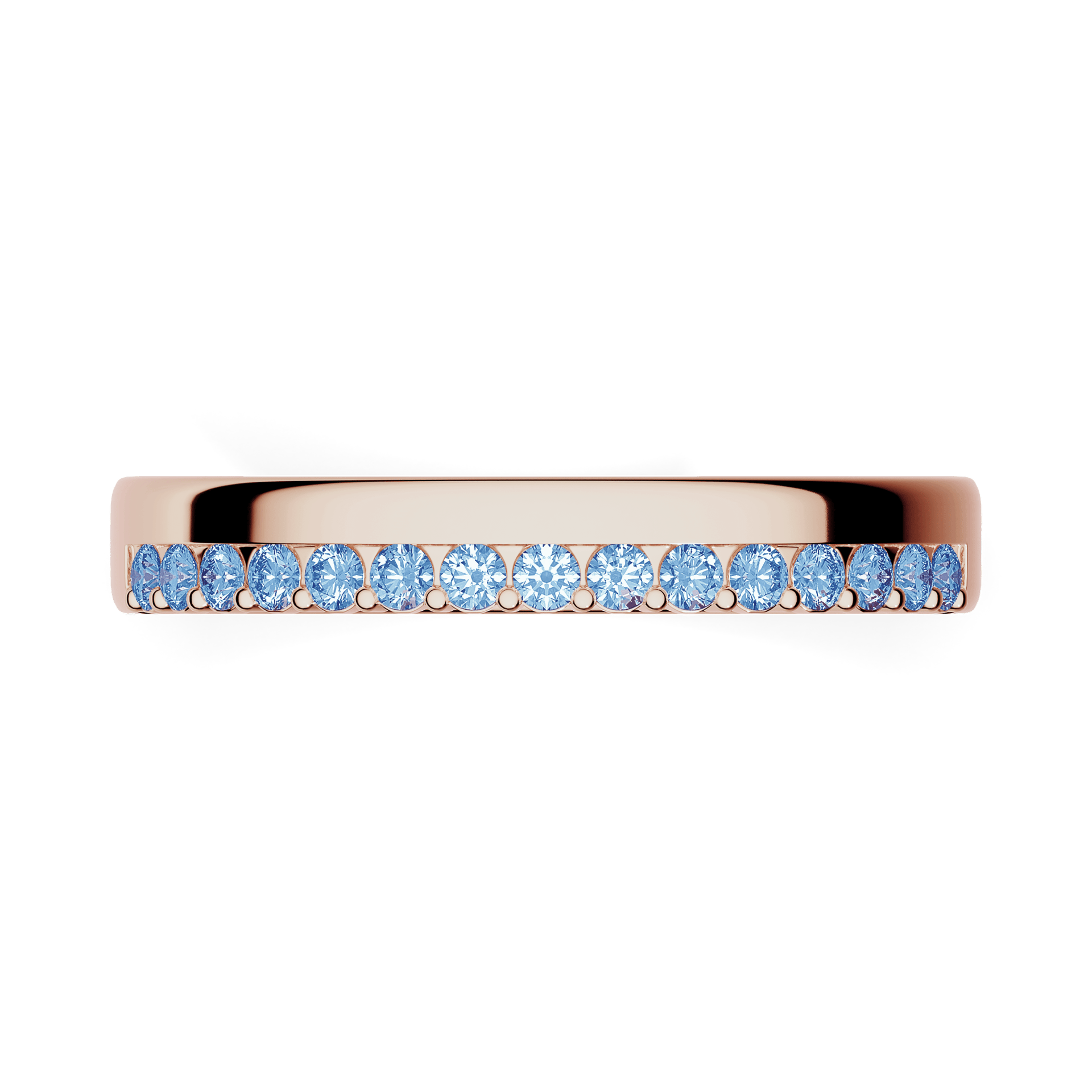 Dostawka Daisy z różowego złota z niebieskim diamentem 0,22ct