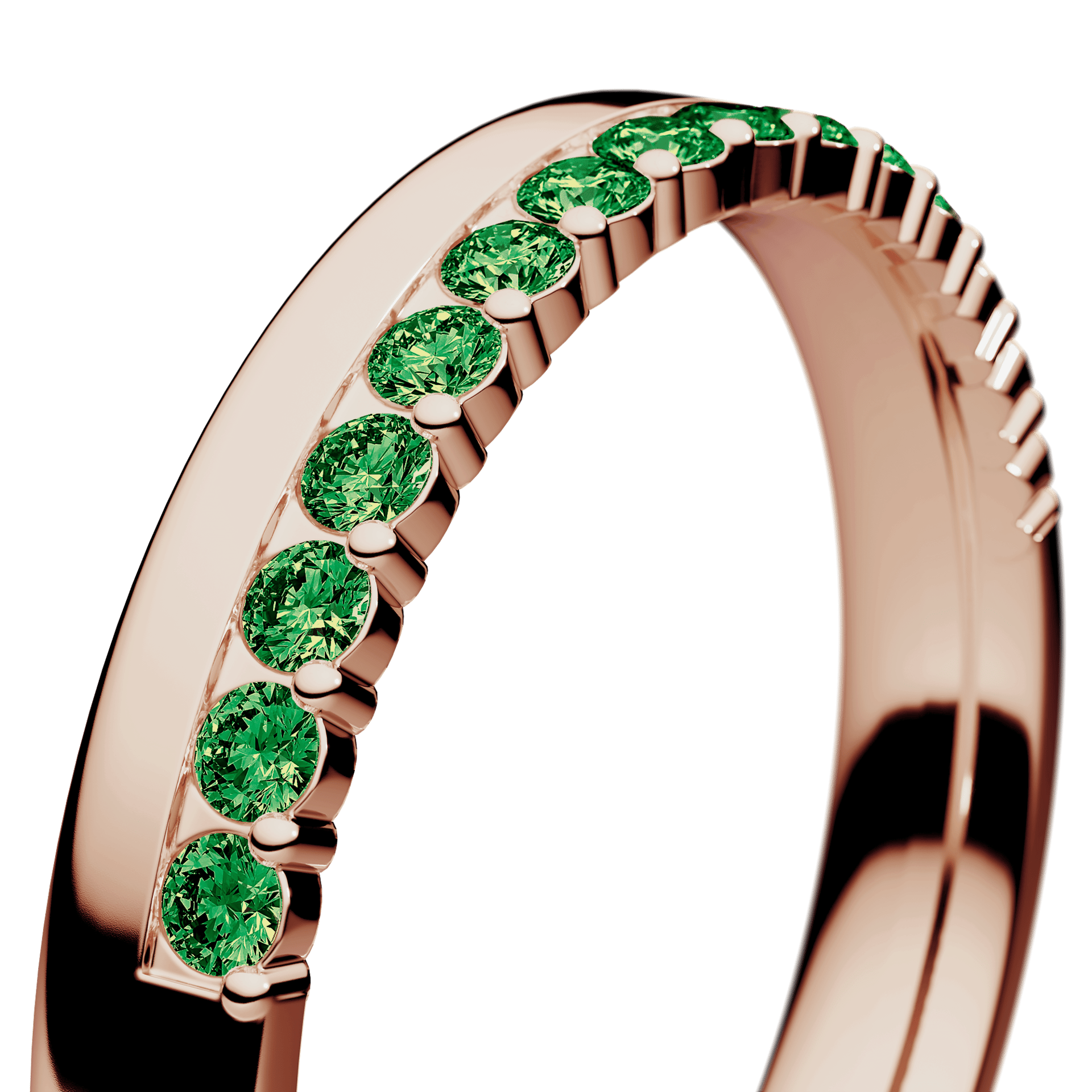 Dostawka Daisy z różowego złota z jasnym zielonym diamentem 0,22ct