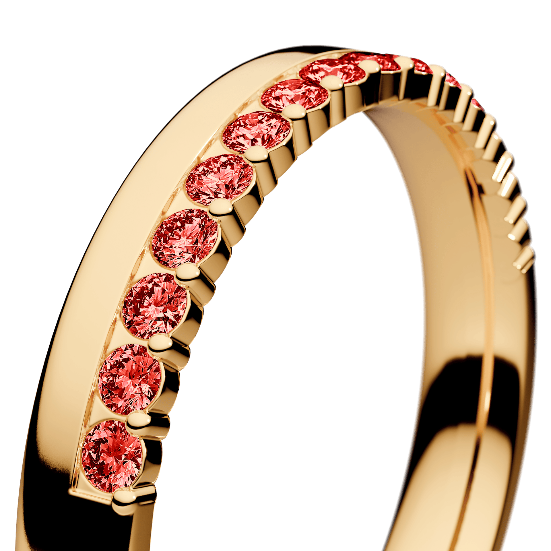 Dostawka Daisy z żółtego złota z czerwonym diamentem 0,22ct