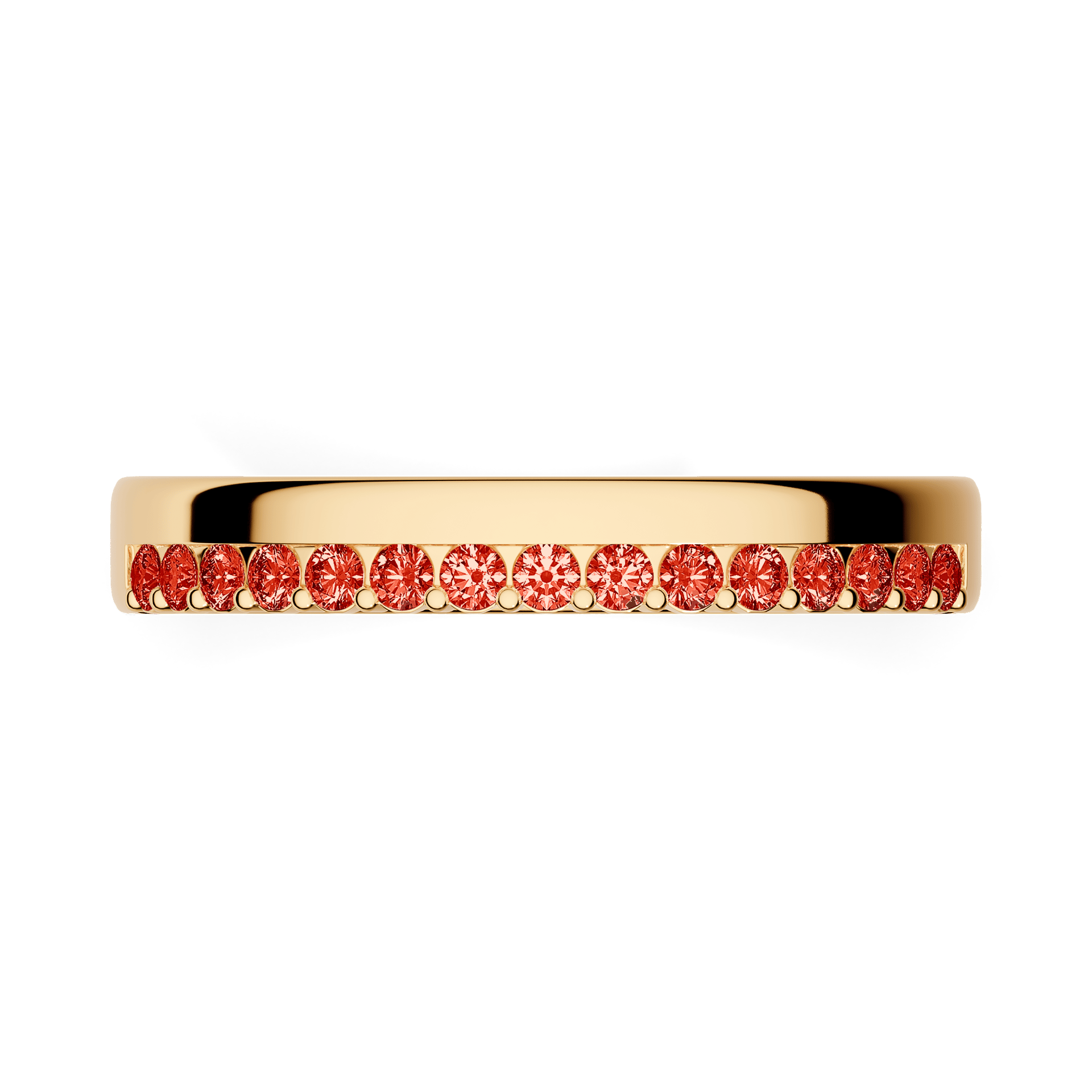 Dostawka Daisy z żółtego złota z czerwonym diamentem 0,22ct