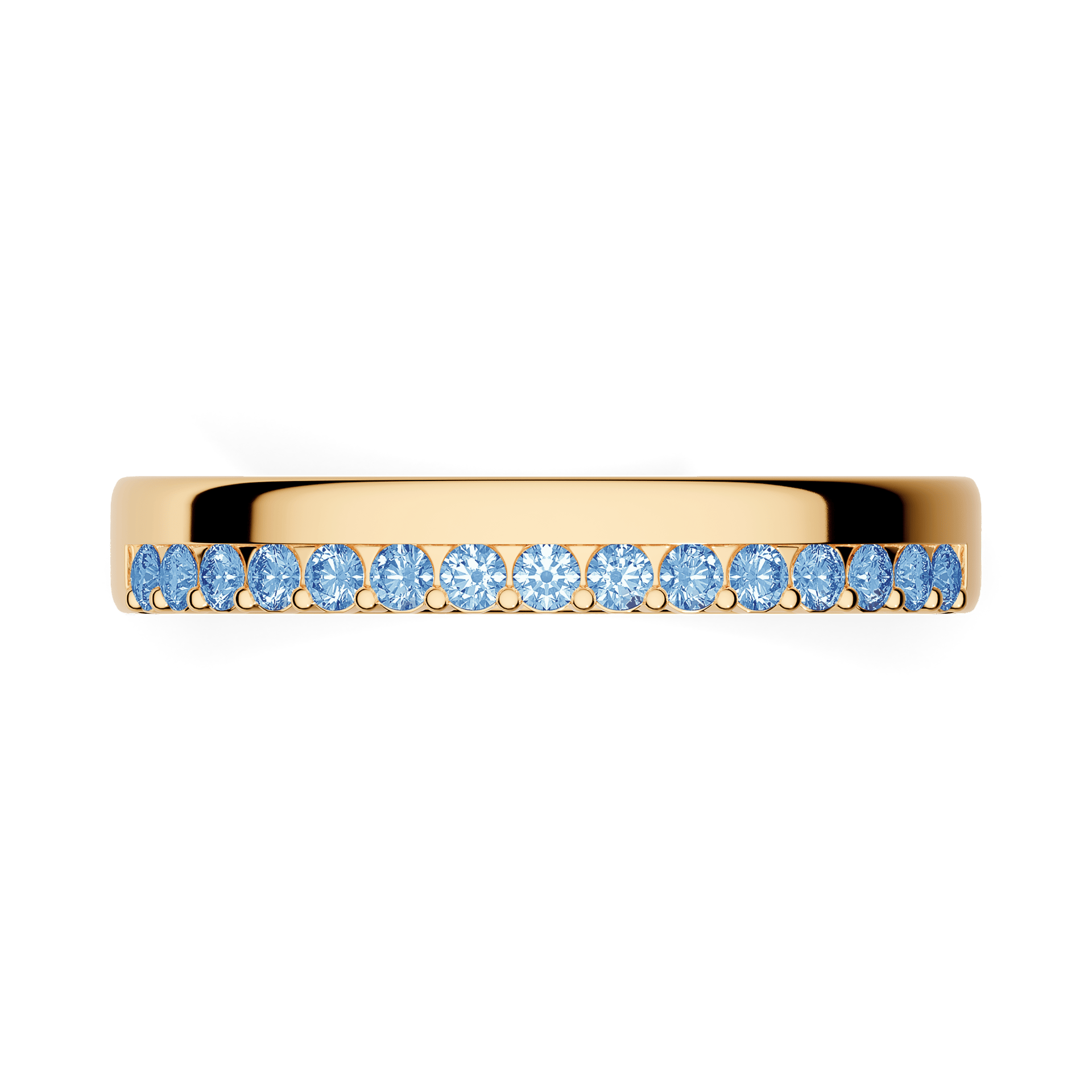 Dostawka Daisy z żółtego złota z niebieskim diamentem 0,22ct