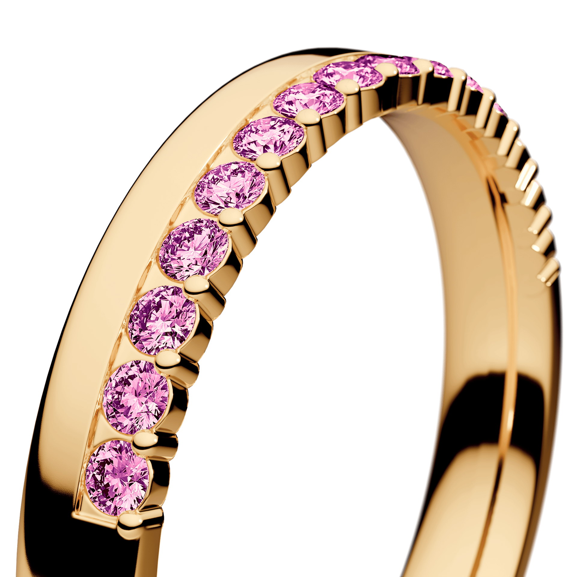 Dostawka Daisy z żółtego złota z różowym diamentem 0,22ct