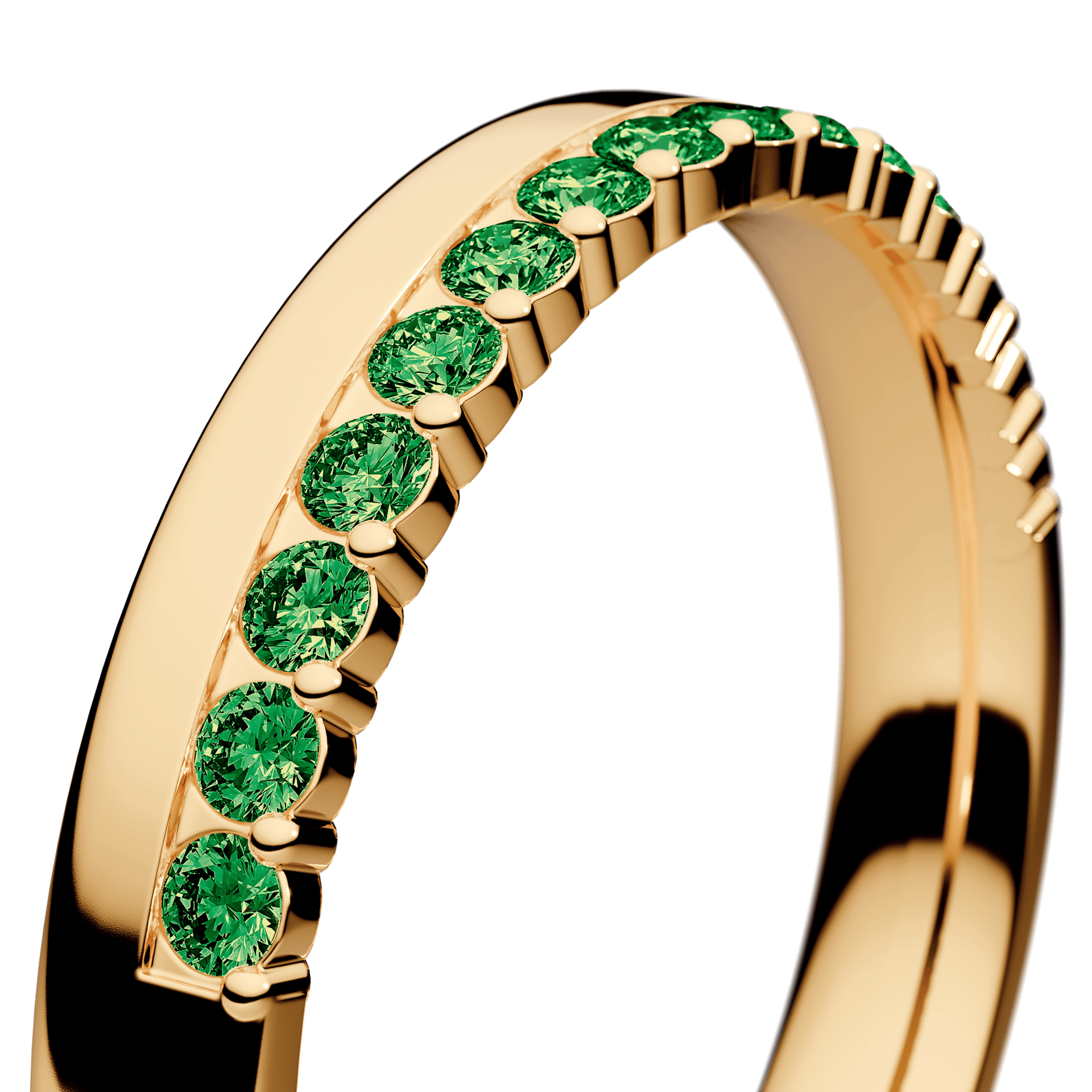 Dostawka Daisy z żółtego złota z ciemnym zielonym diamentem 0,22ct