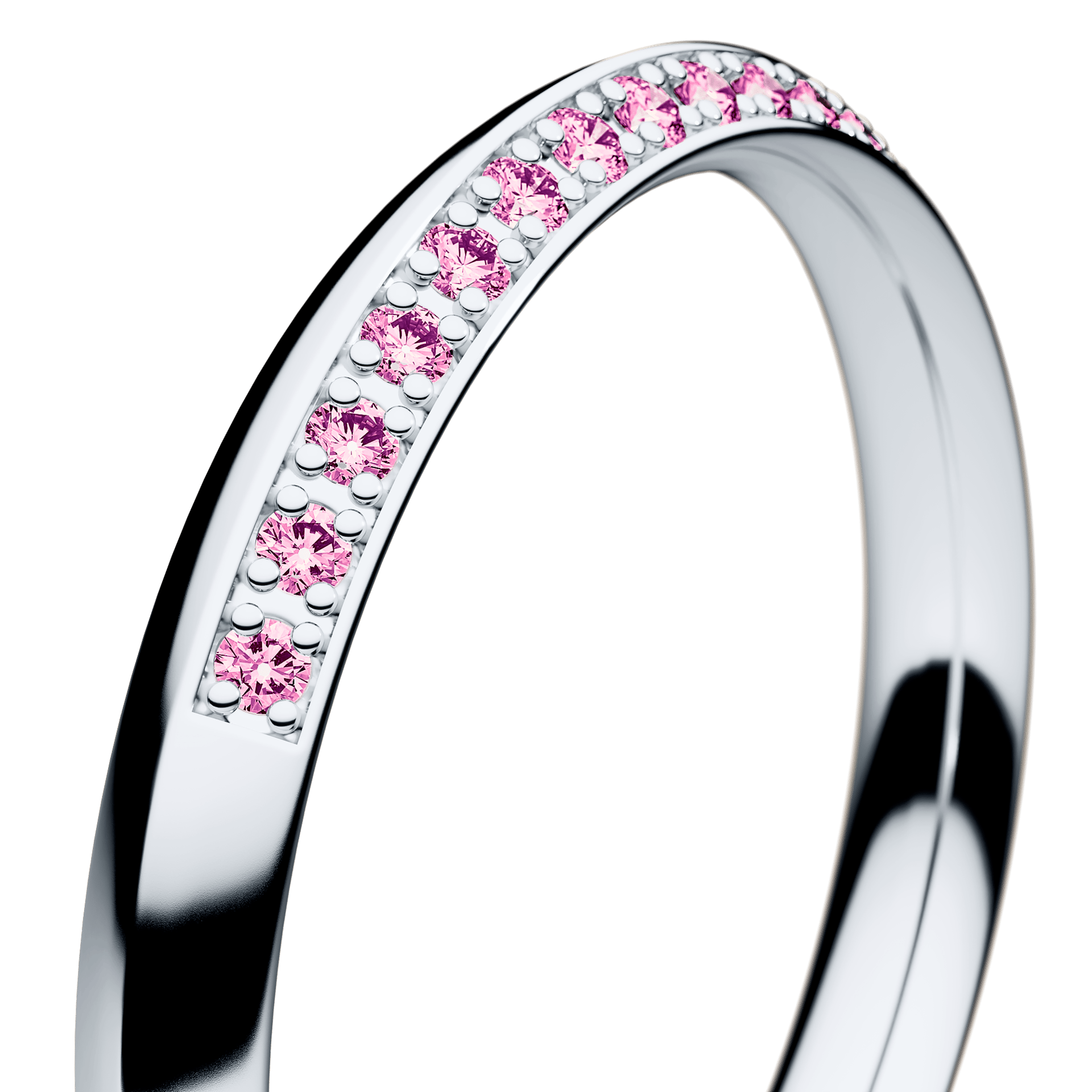 Dostawka Angel z białego złota z różowym diamentem 0,08ct