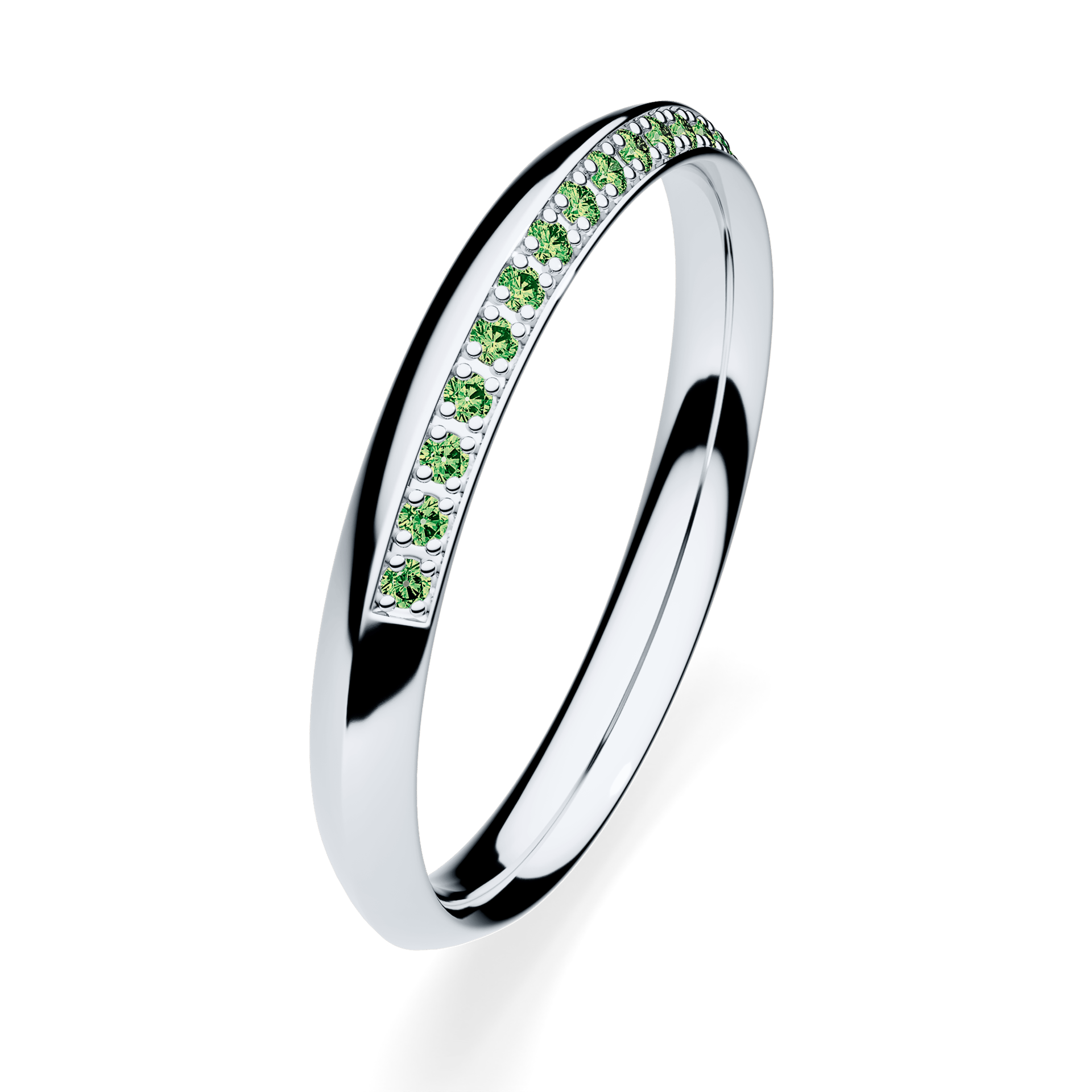 Dostawka Angel z białego złota z ciemnym zielonym diamentem 0,08ct