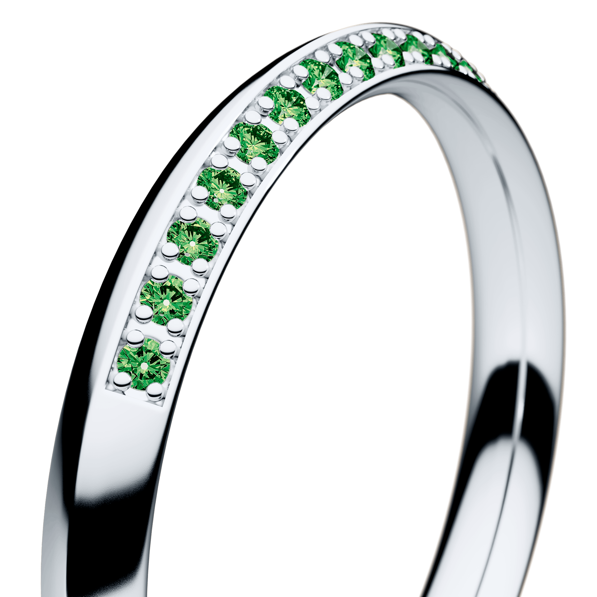 Dostawka Angel z białego złota z ciemnym zielonym diamentem 0,08ct