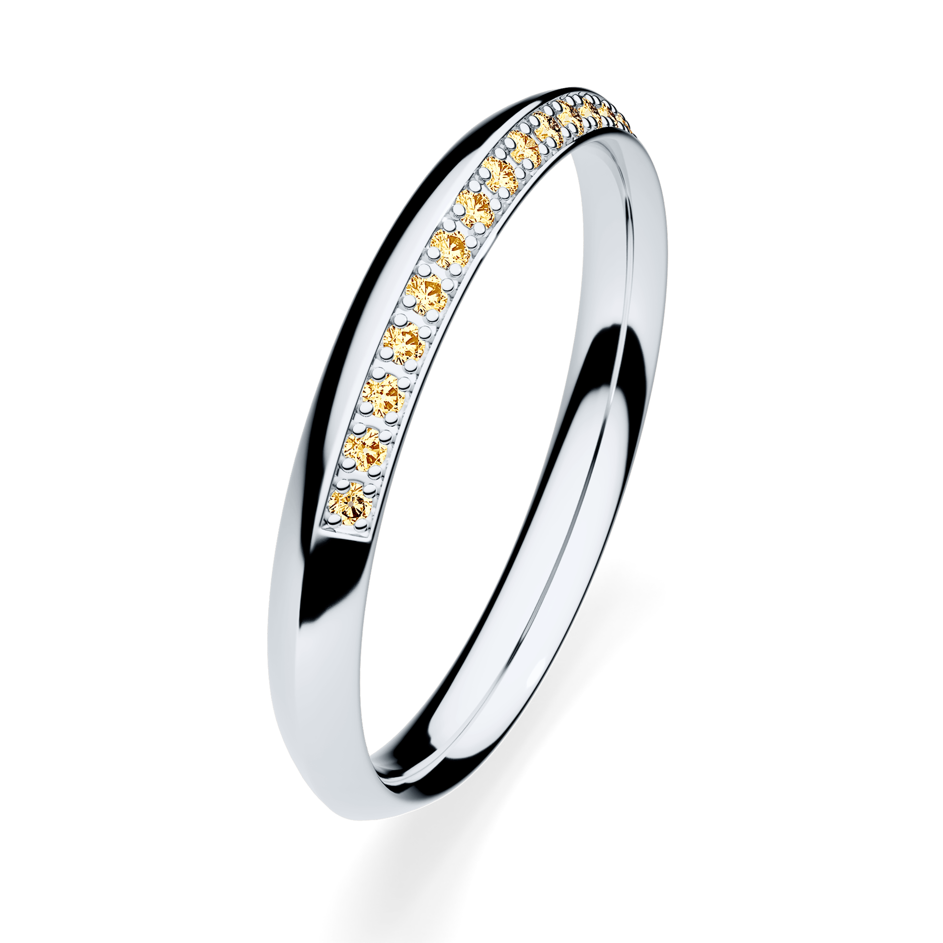 Dostawka Angel z białego złota z żółtym diamentem 0,08ct