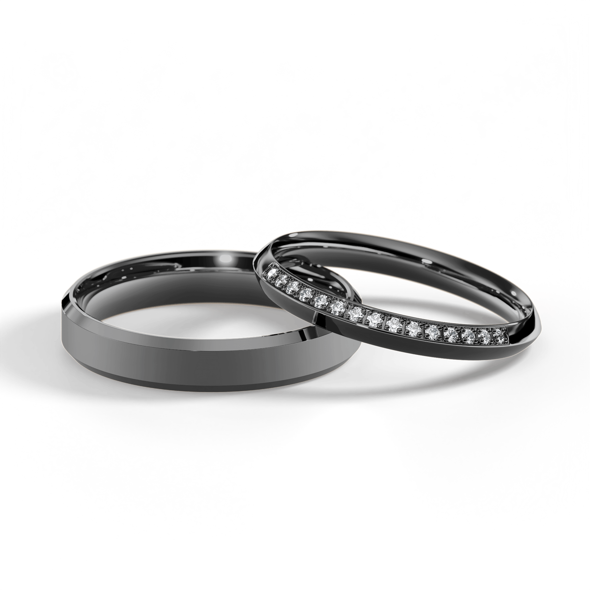 Dostawka Angel z czarnego złota z diamentem naturalnym 0,08ct