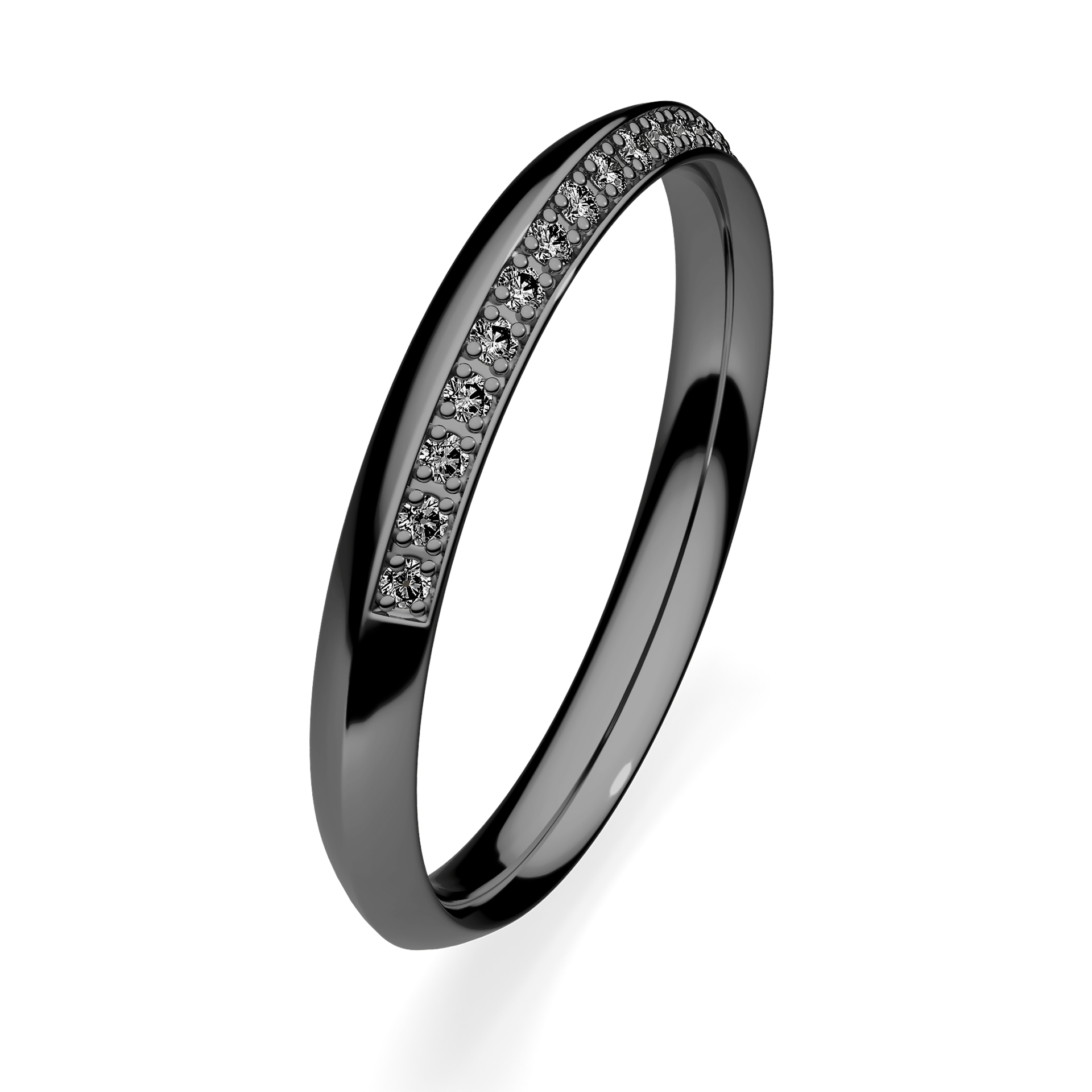 Dostawka Angel z czarnego złota 2,5mm z czarnym diamentem laboratoryjnym 0,08ct