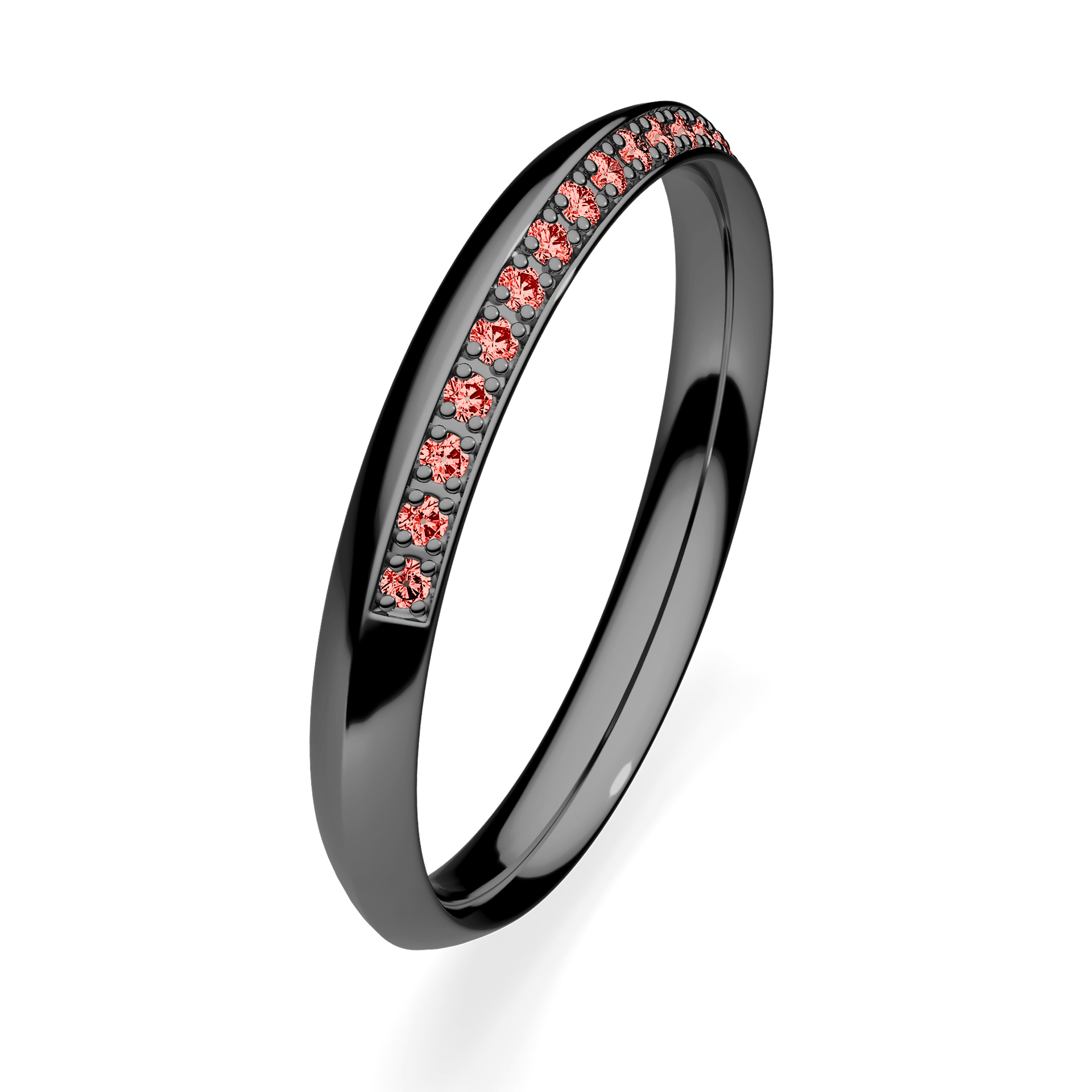 Dostawka Angel z czarnego złota z czerwonym diamentem 0,08ct