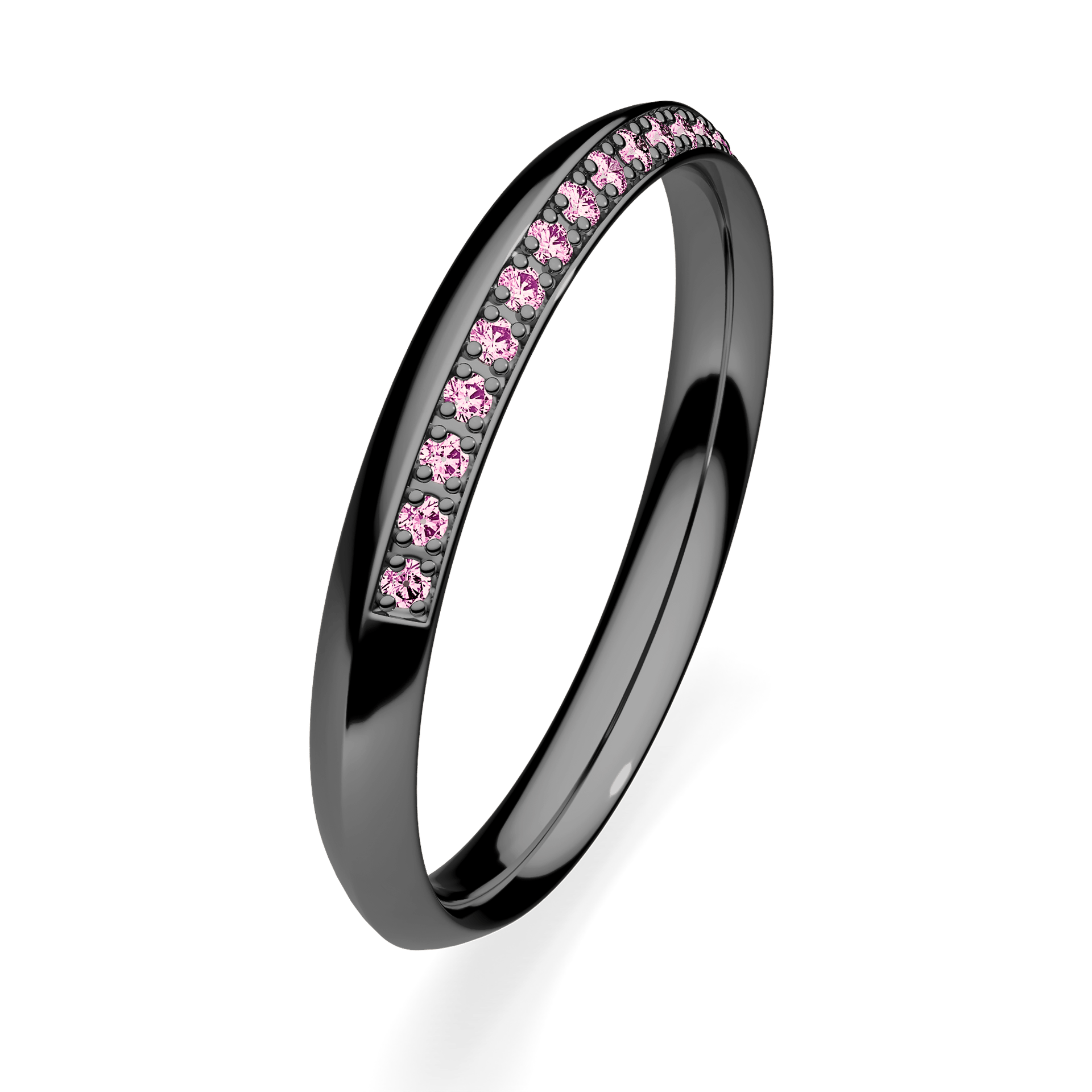 Dostawka Angel z czarnego złota z różowym diamentem 0,08ct