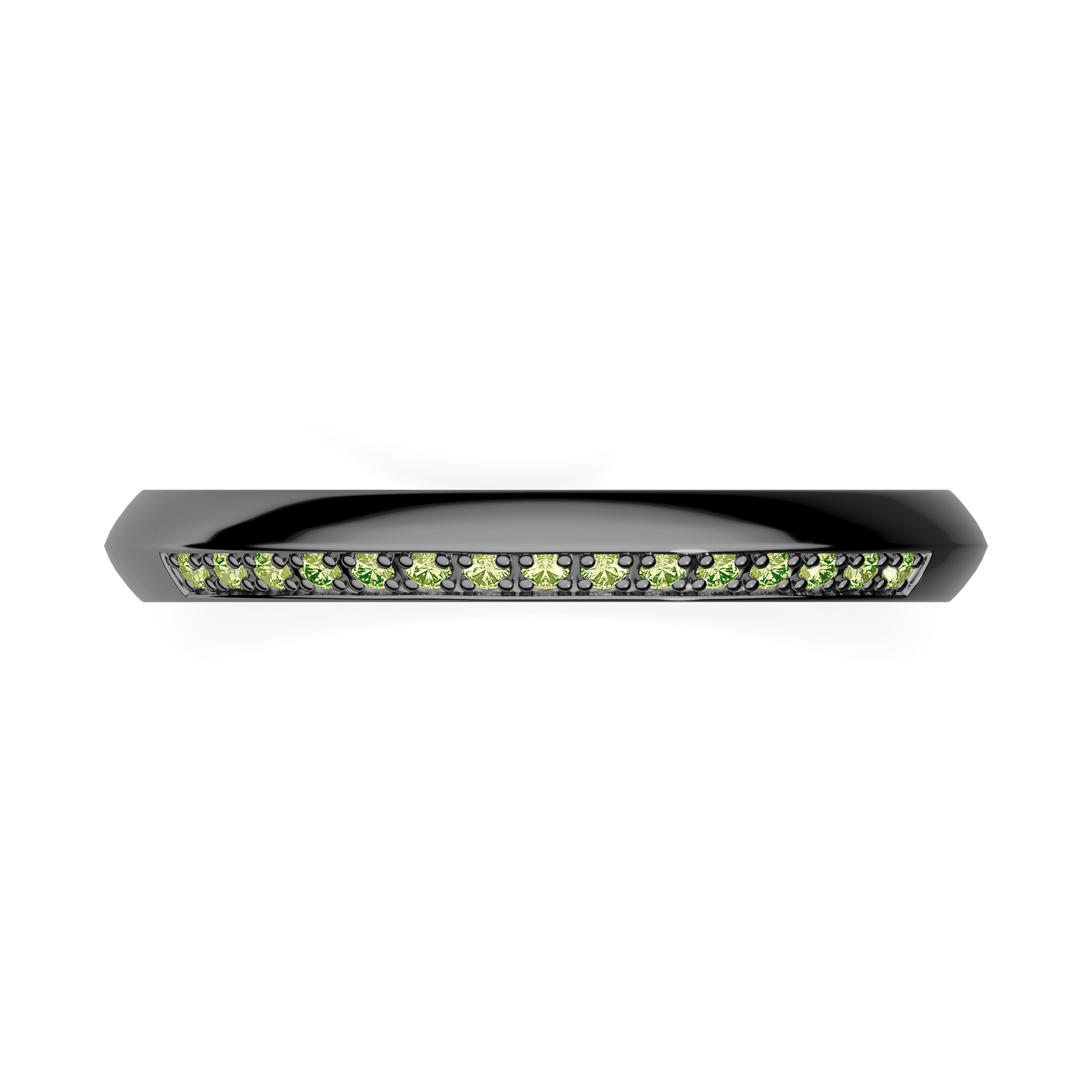 Dostawka Angel z czarnego złota z jasnym zielonym diamentem 0,08ct