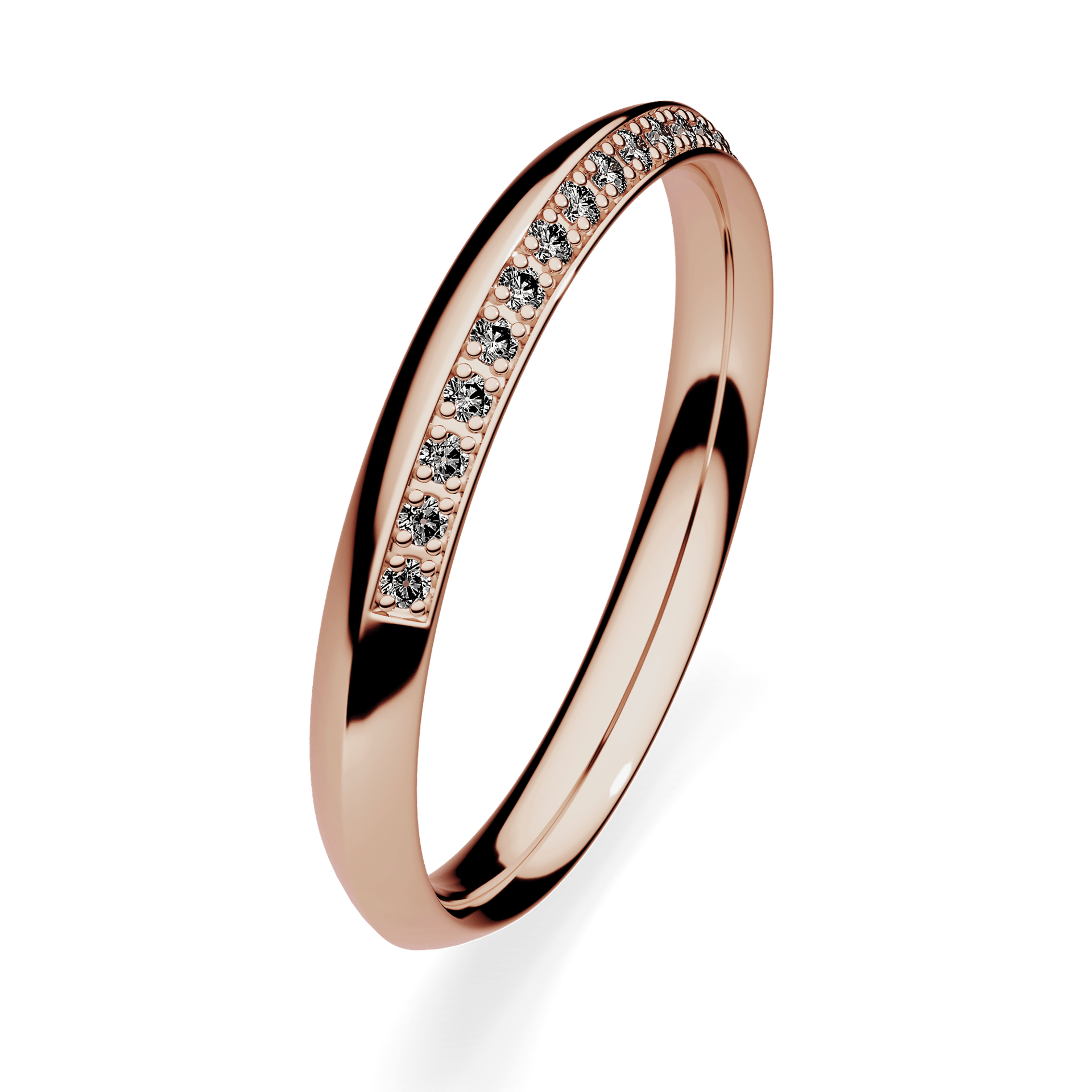 Dostawka Angel z różowego złota z czarnym diamentem 0,08ct