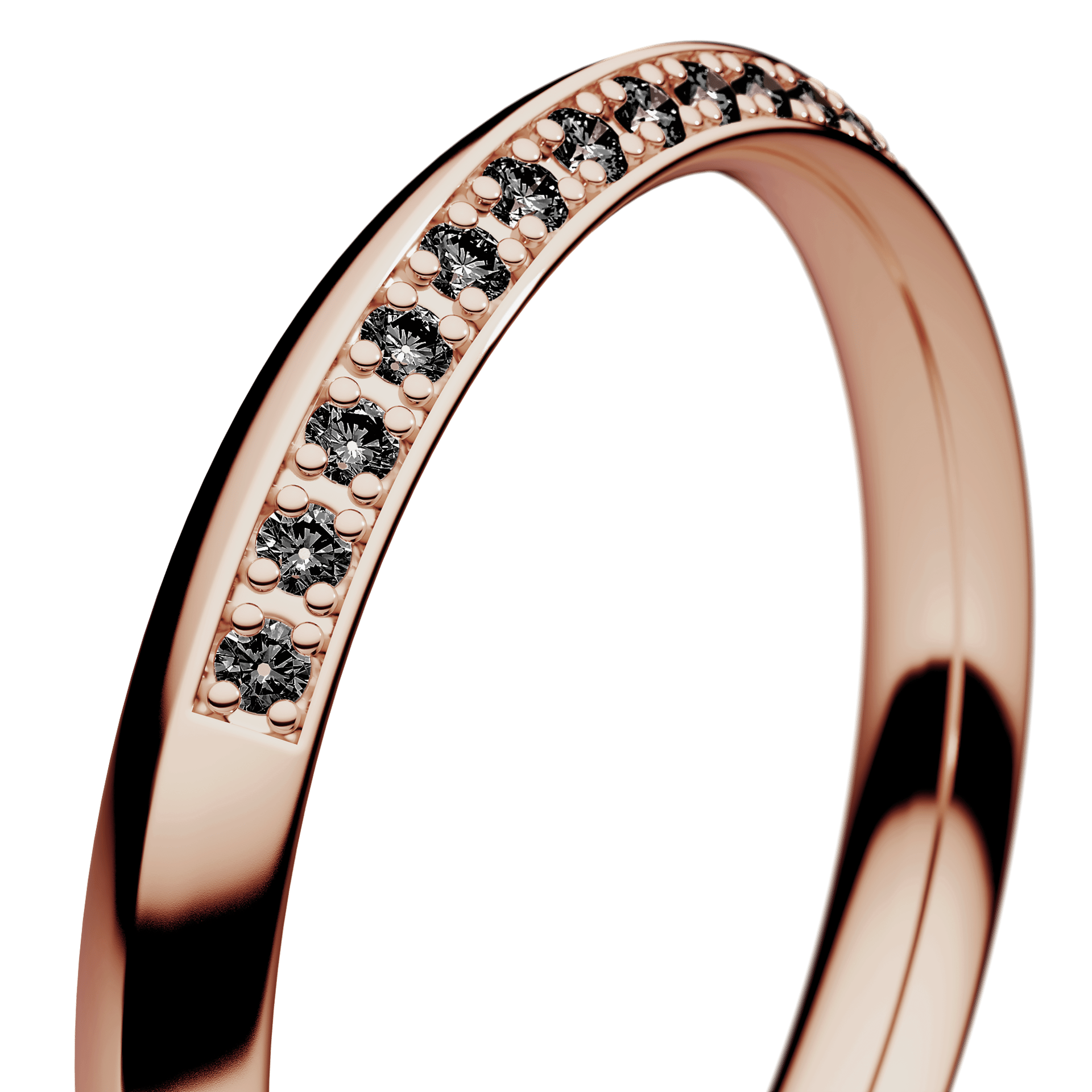 Dostawka Angel z różowego złota z czarnym diamentem 0,08ct