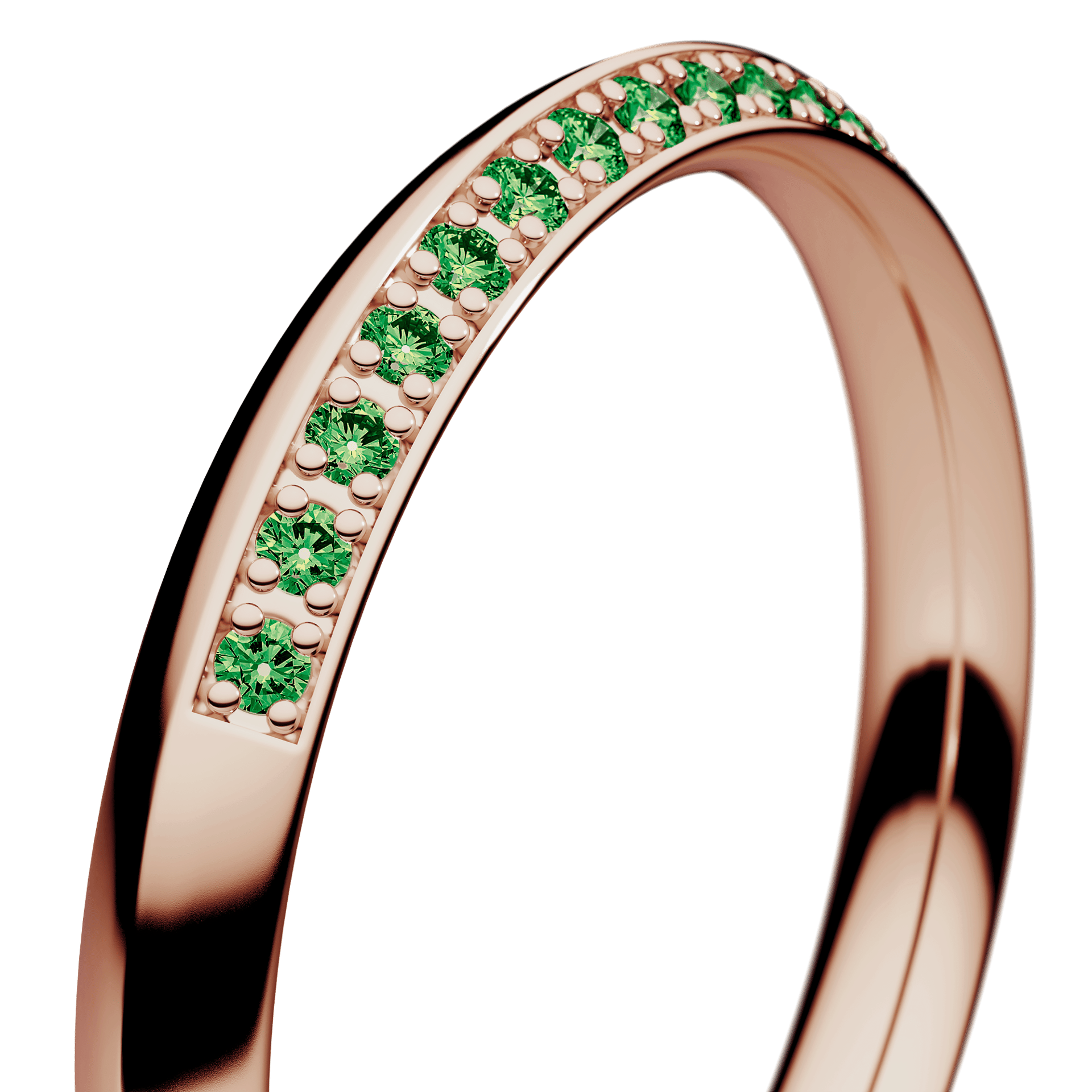 Dostawka Angel z różowego złota z ciemnym zielonym diamentem 0,08ct