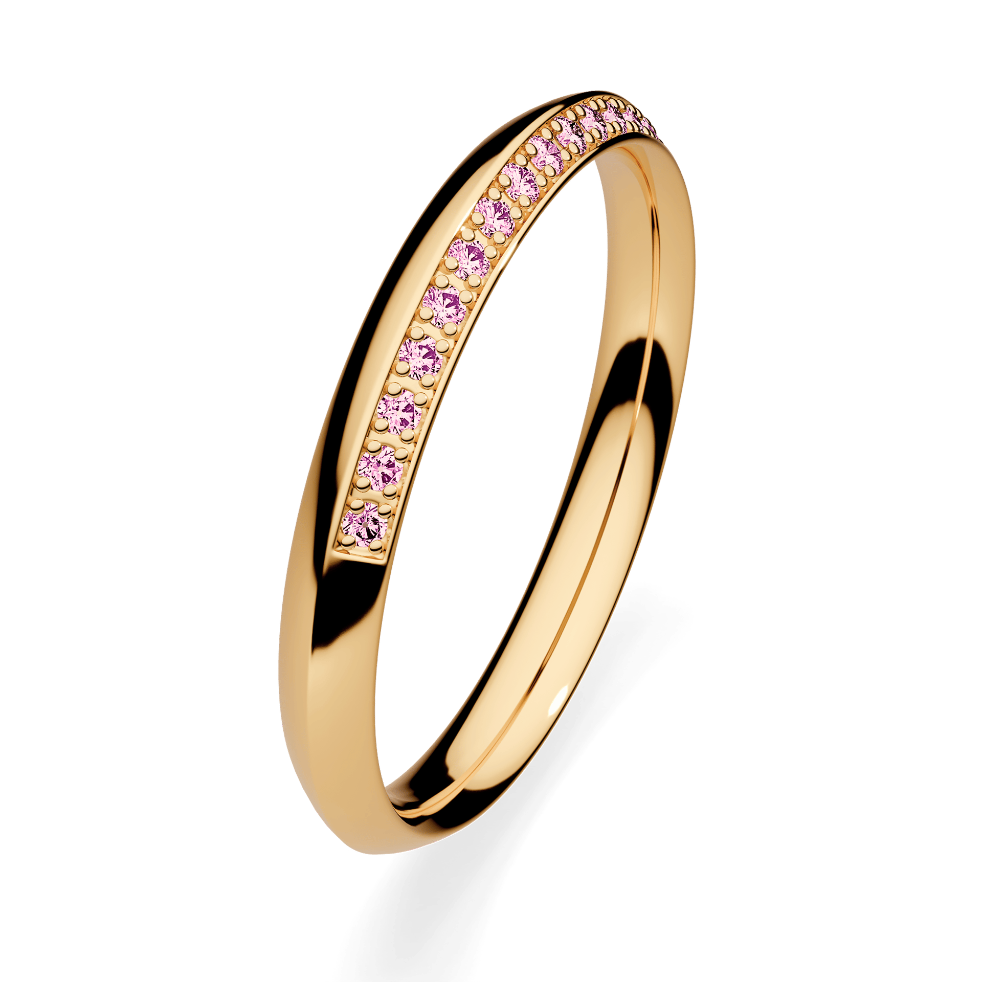 Dostawka Angel z żółtego złota z różowym diamentem 0,08ct