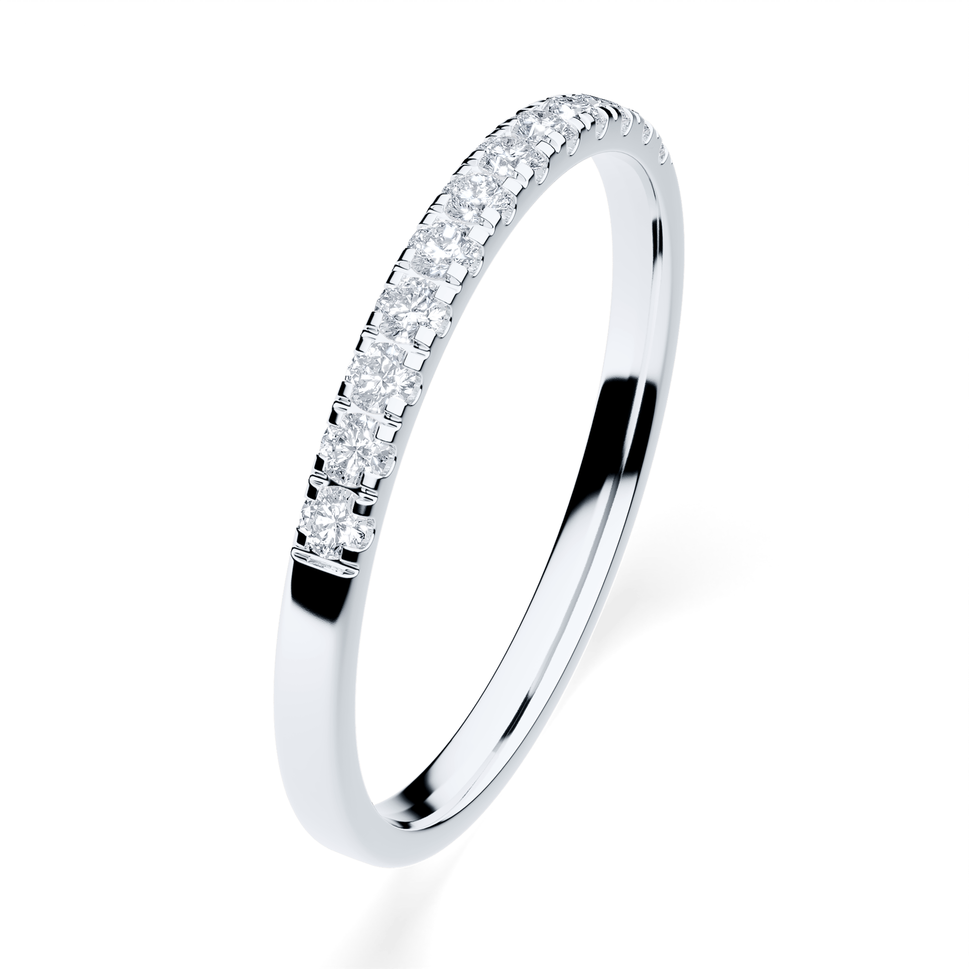 Dostawka Rosie z białego złota z diamentem laboratoryjnym 0,18ct