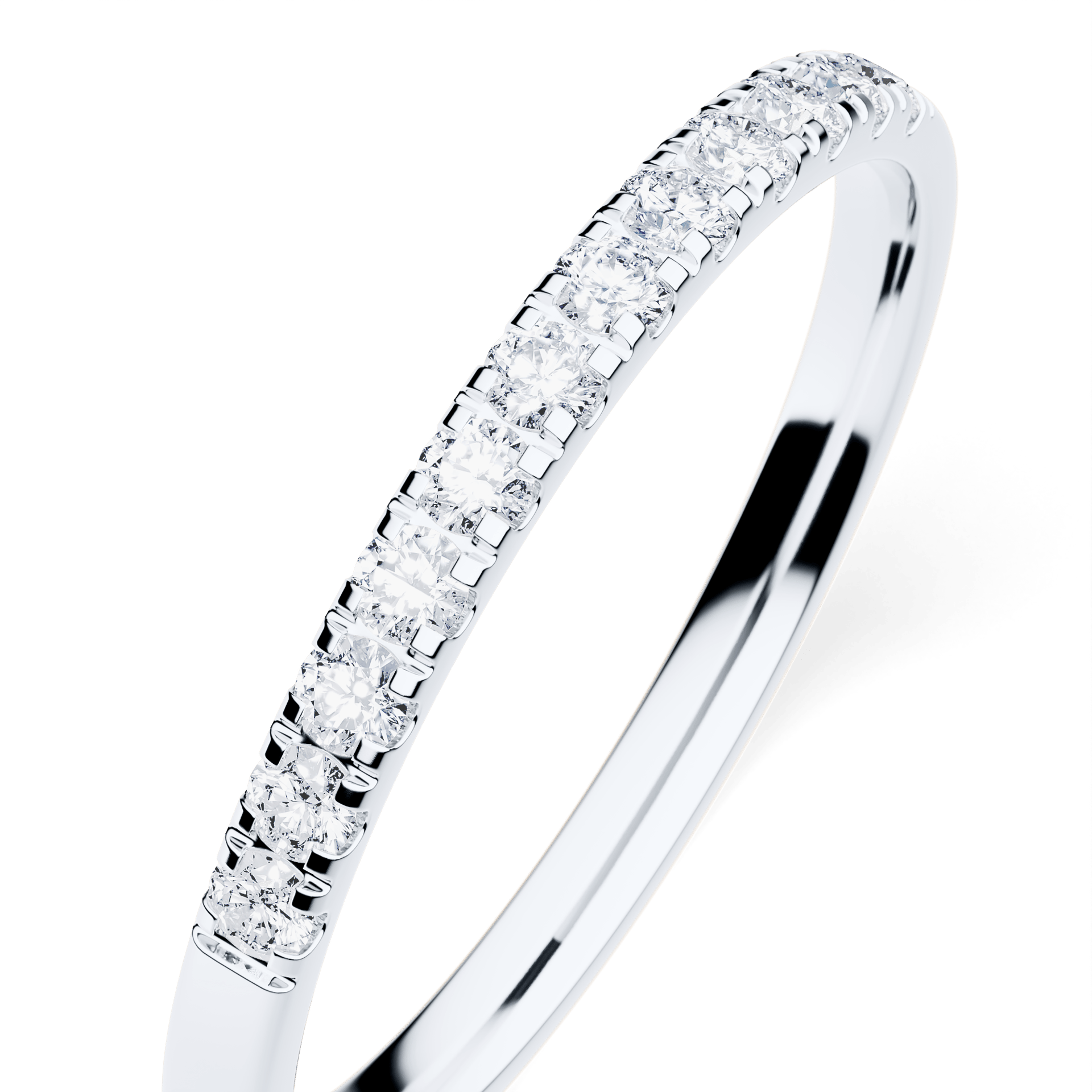 Dostawka Rosie z białego złota z diamentem laboratoryjnym 0,18ct