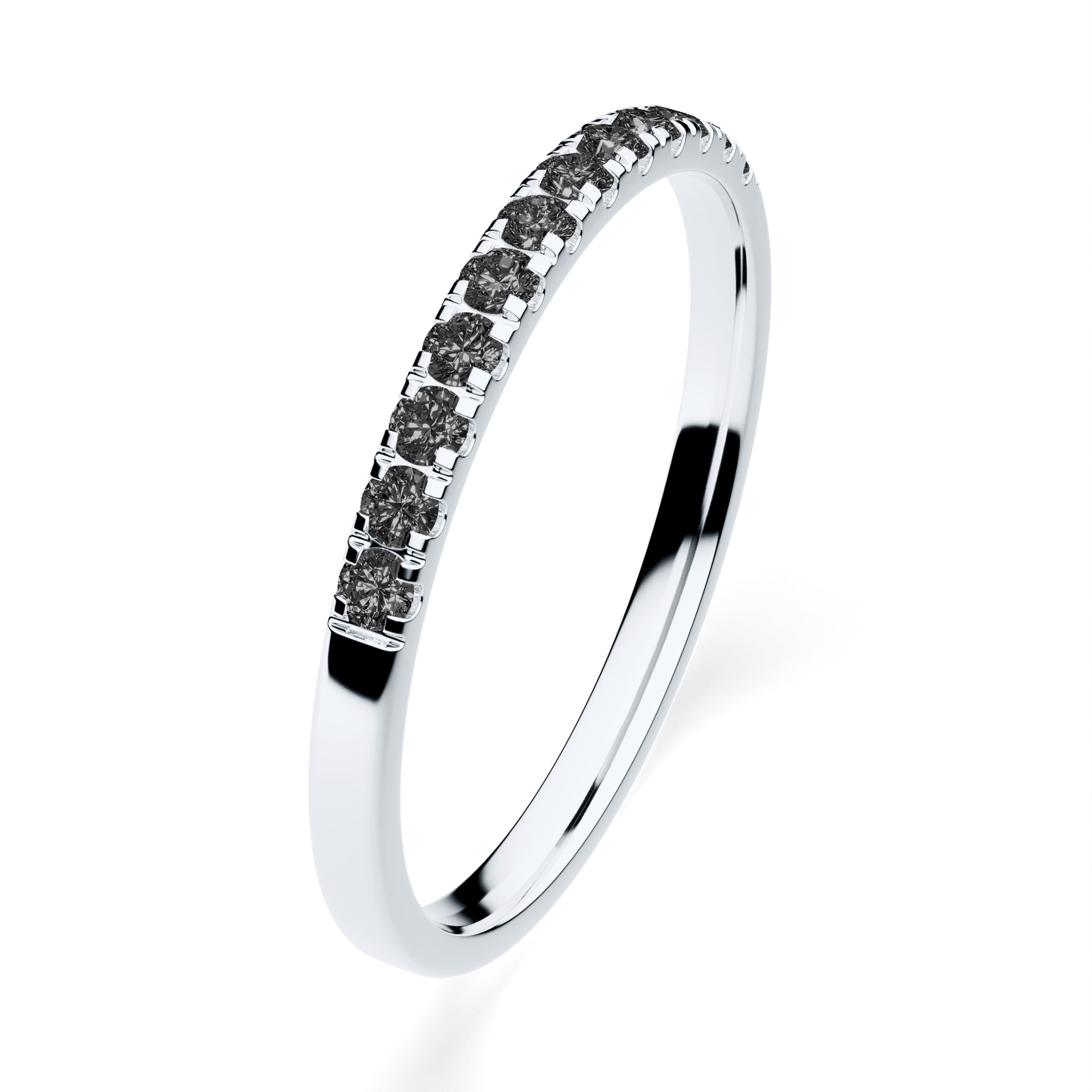 Dostawka Rosie z białego złota z czarnym diamentem laboratoryjnym 0,18ct