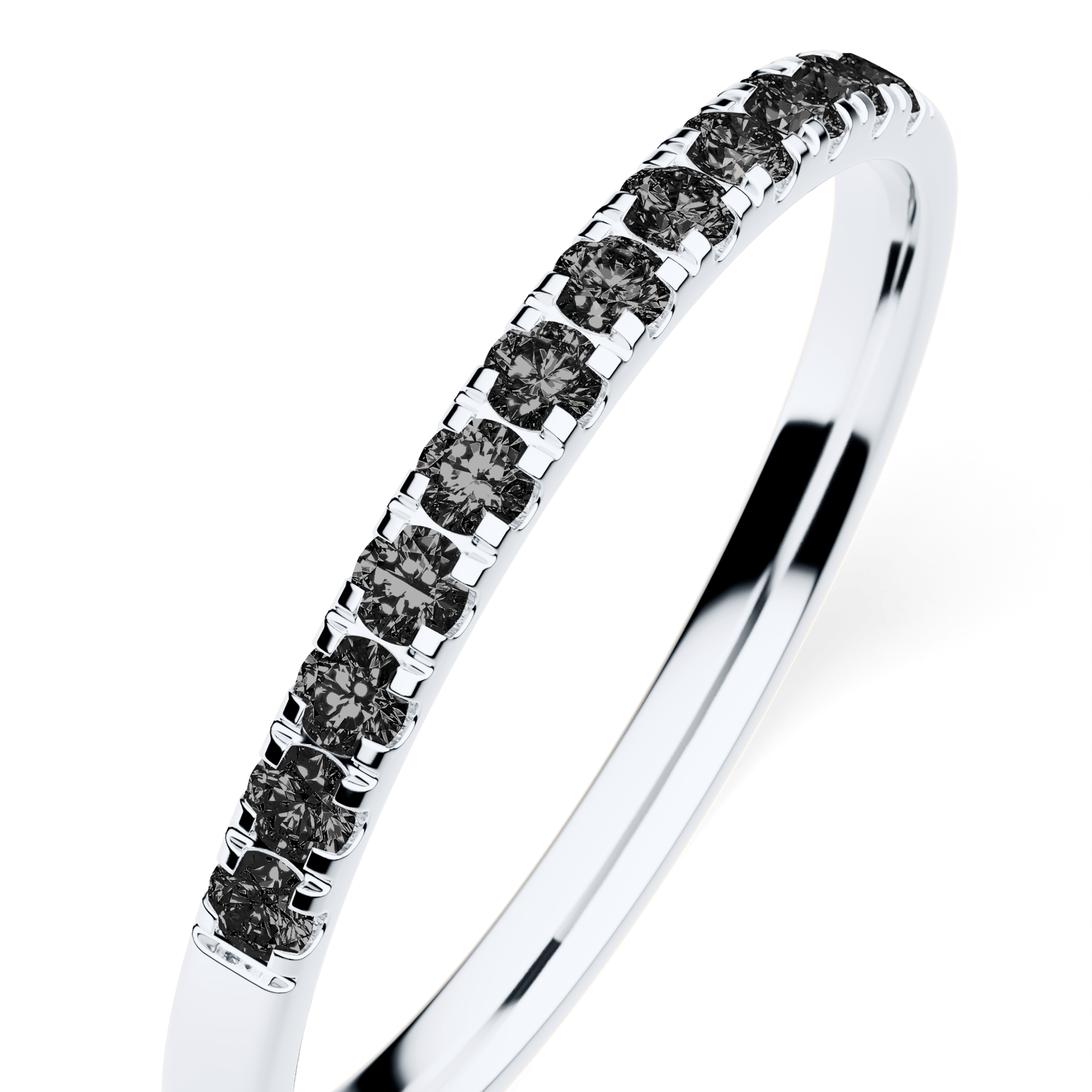 Dostawka Rosie z białego złota z czarnym diamentem laboratoryjnym 0,18ct