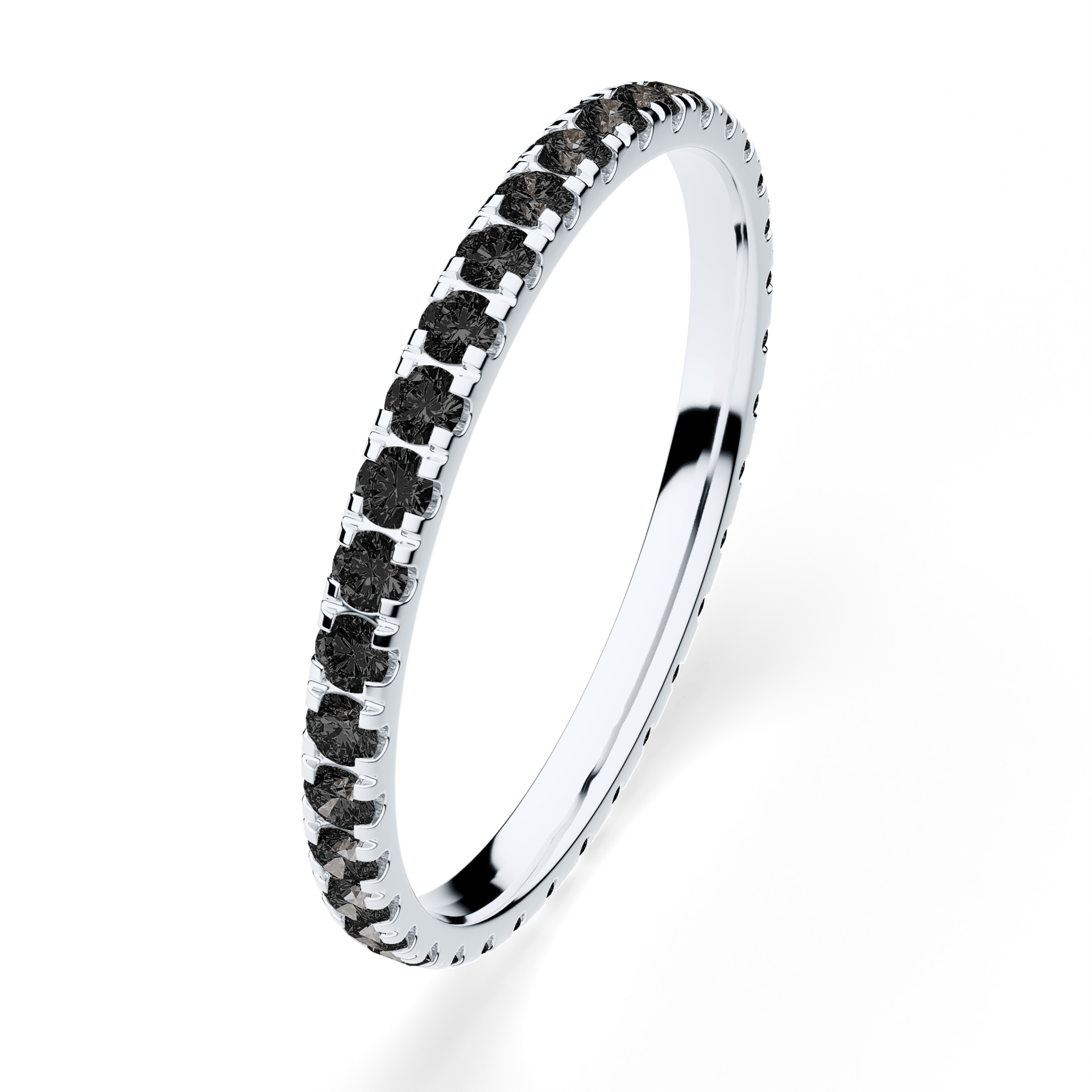 Dostawka Rosie z białego złota z czarnym diamentem 0,53ct