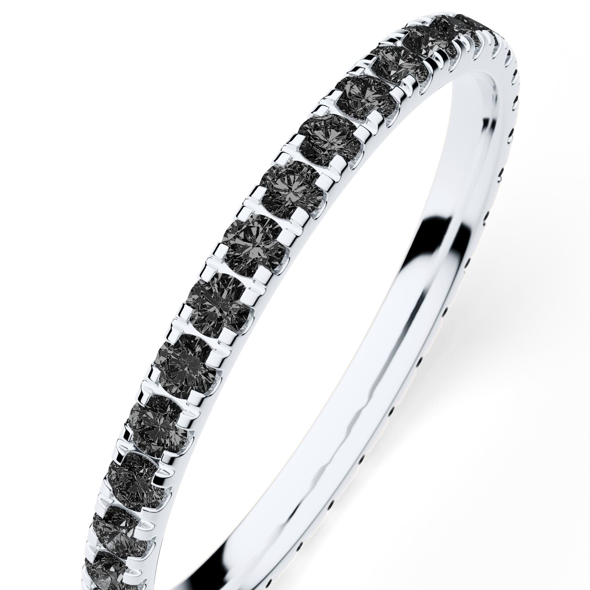 Dostawka Rosie z białego złota z czarnym diamentem 0,53ct