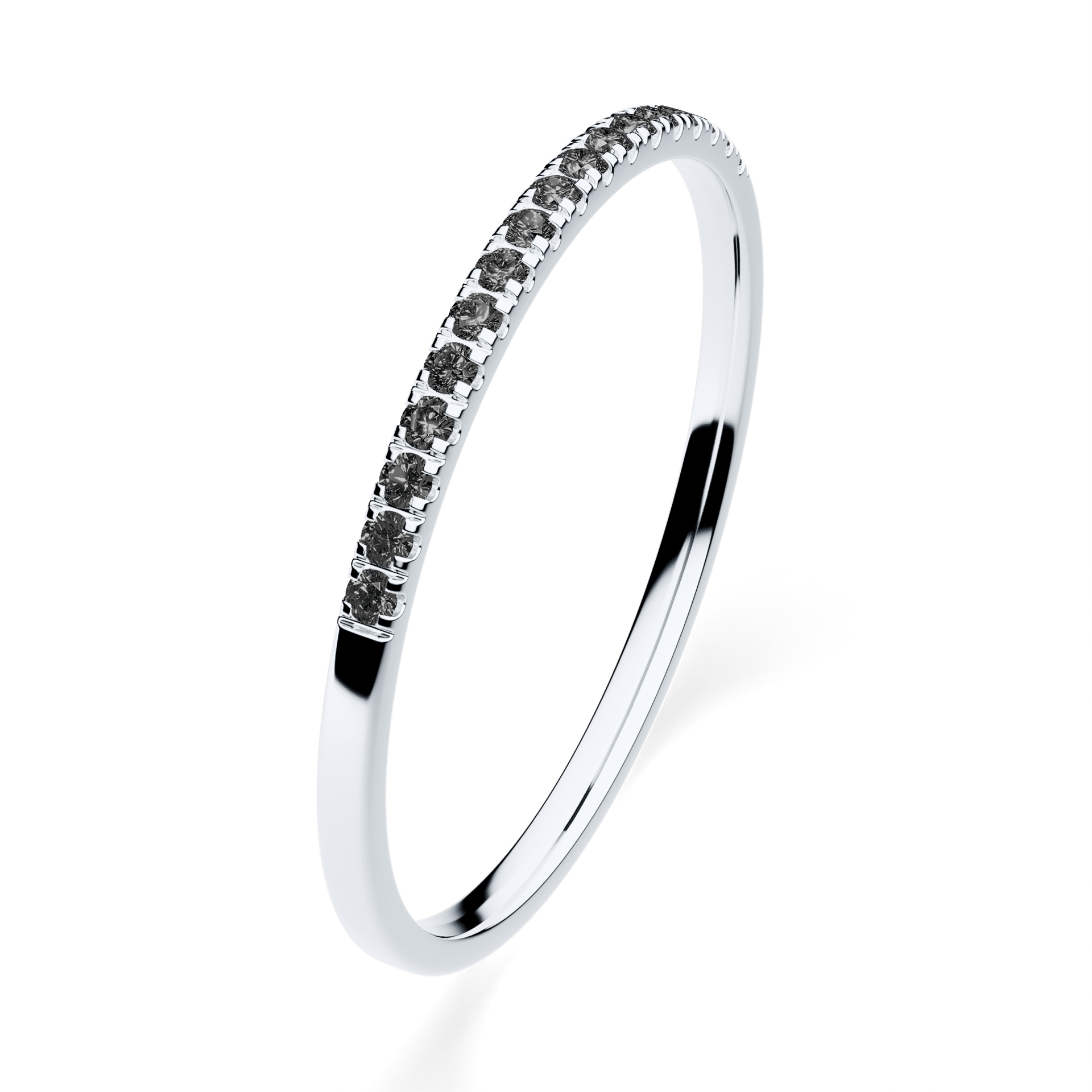 Dostawka Rosie z białego złota z czarnym diamentem laboratoryjnym 0,08ct