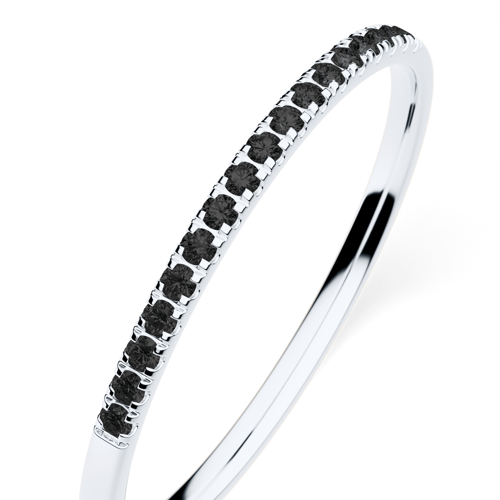 Dostawka Rosie z białego złota z czarnym diamentem laboratoryjnym 0,08ct