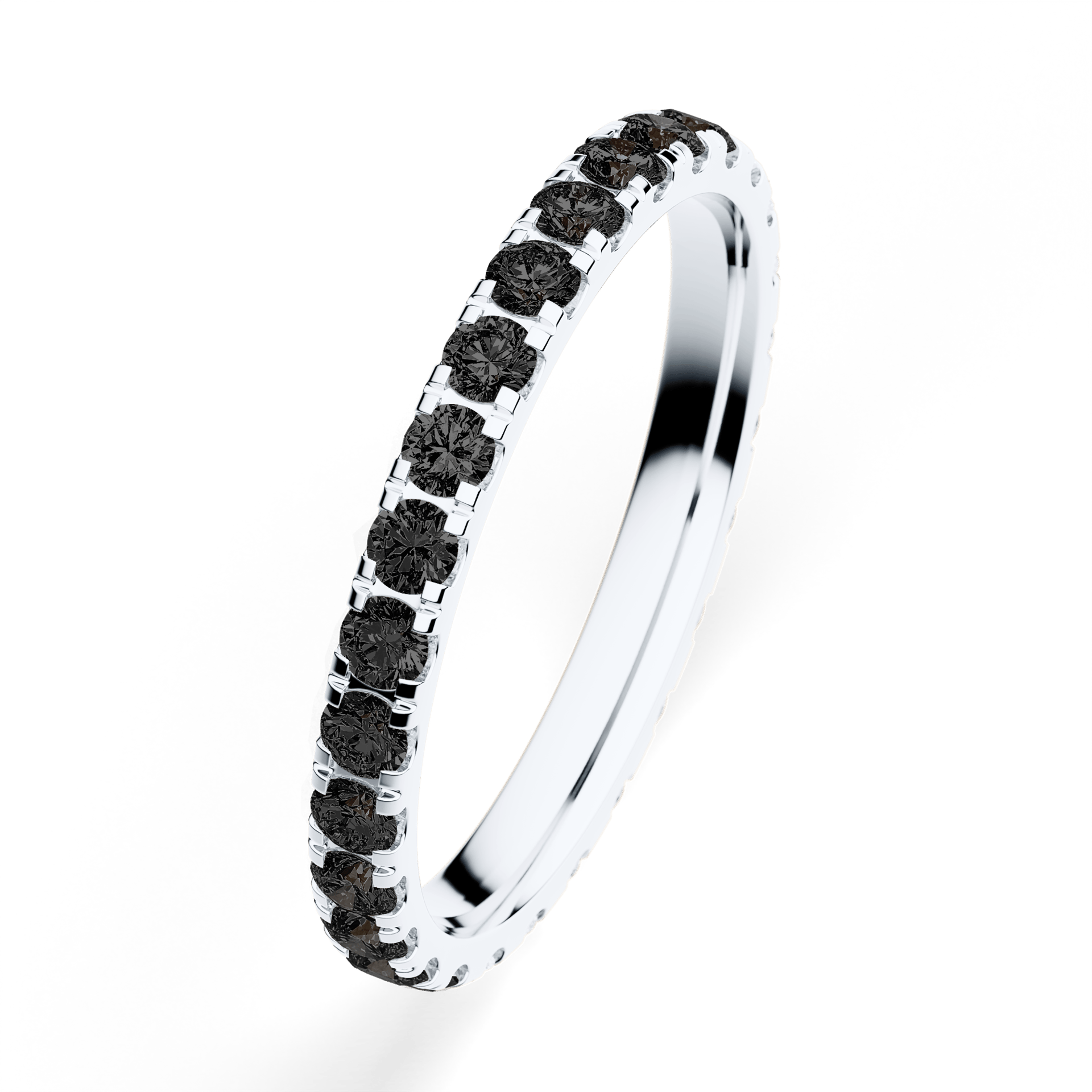 Dostawka Rosie z białego złota z czarnym diamentem 0,96ct