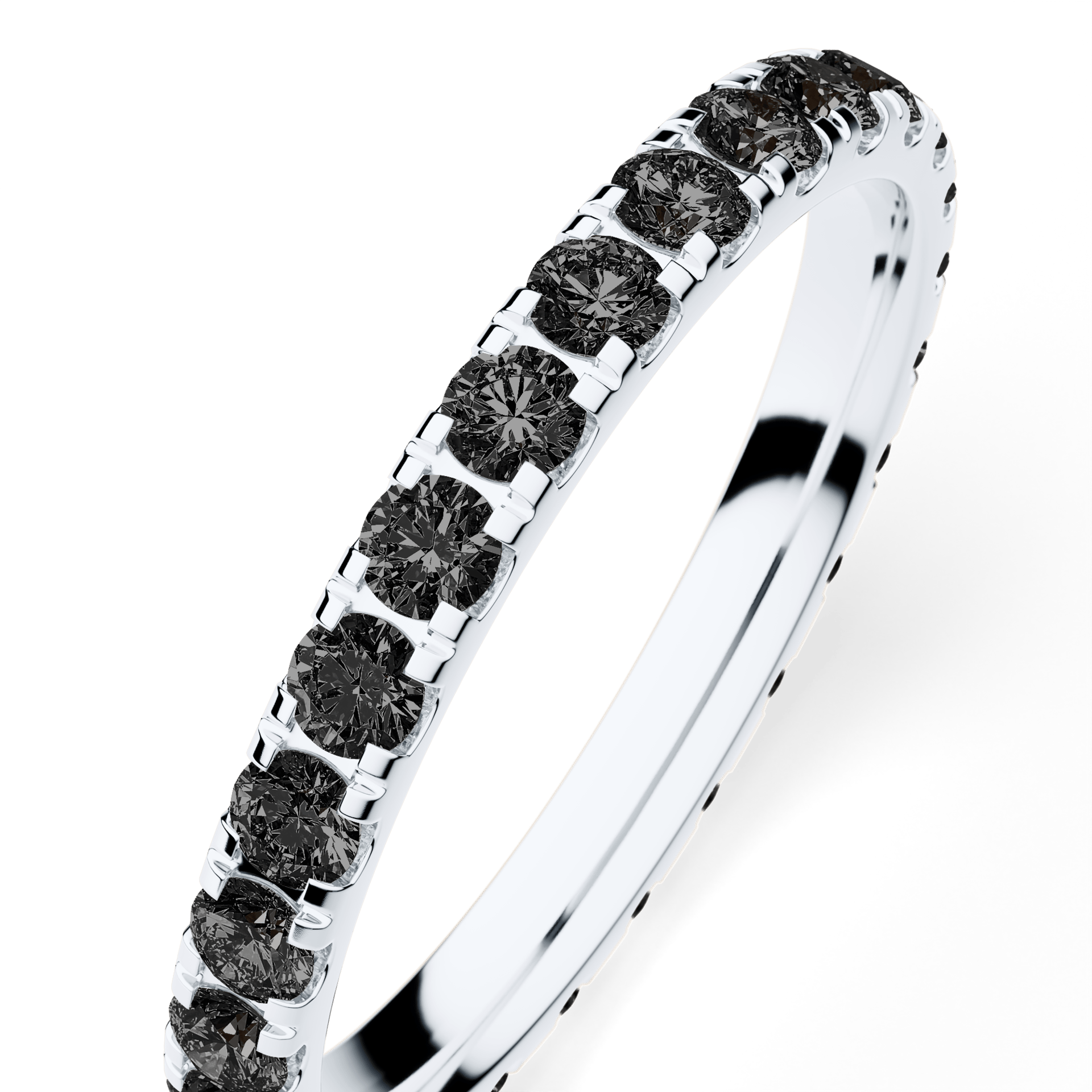 Dostawka Rosie z białego złota z czarnym diamentem 0,96ct