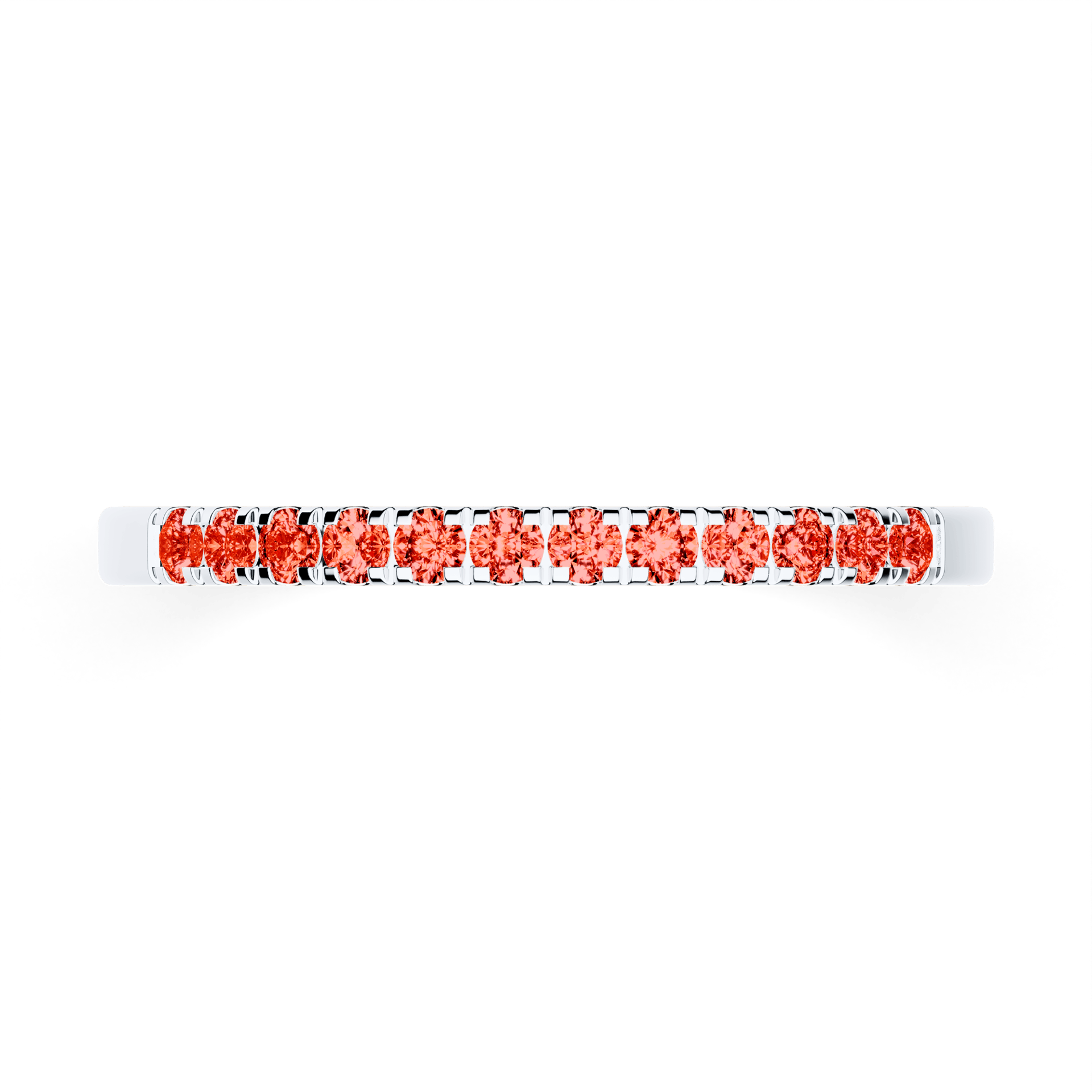 Dostawka Rosie z białego złota z czerwonym diamentem laboratoryjnym 0,18ct