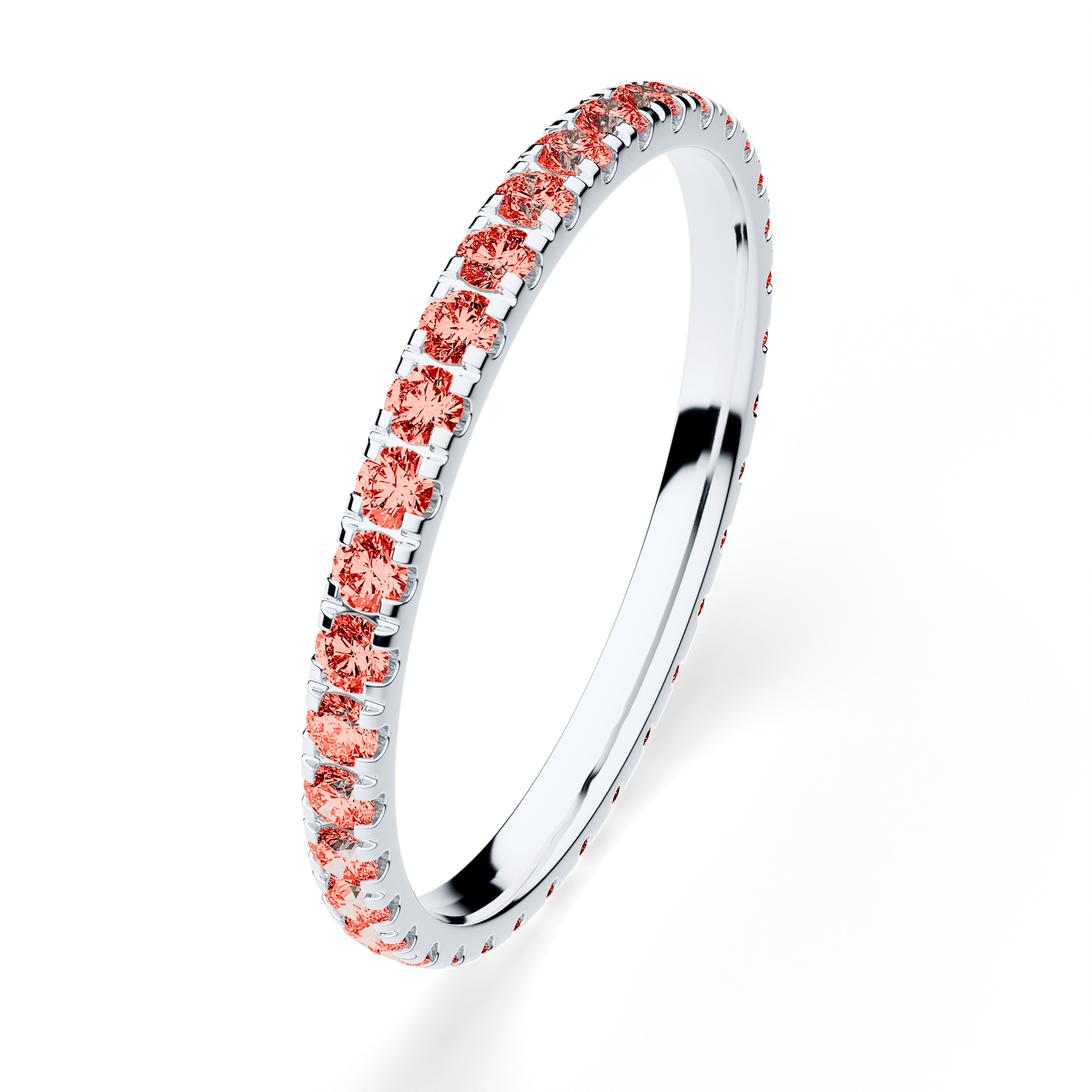 Dostawka Rosie z białego złota z czerwonym diamentem 0,53ct