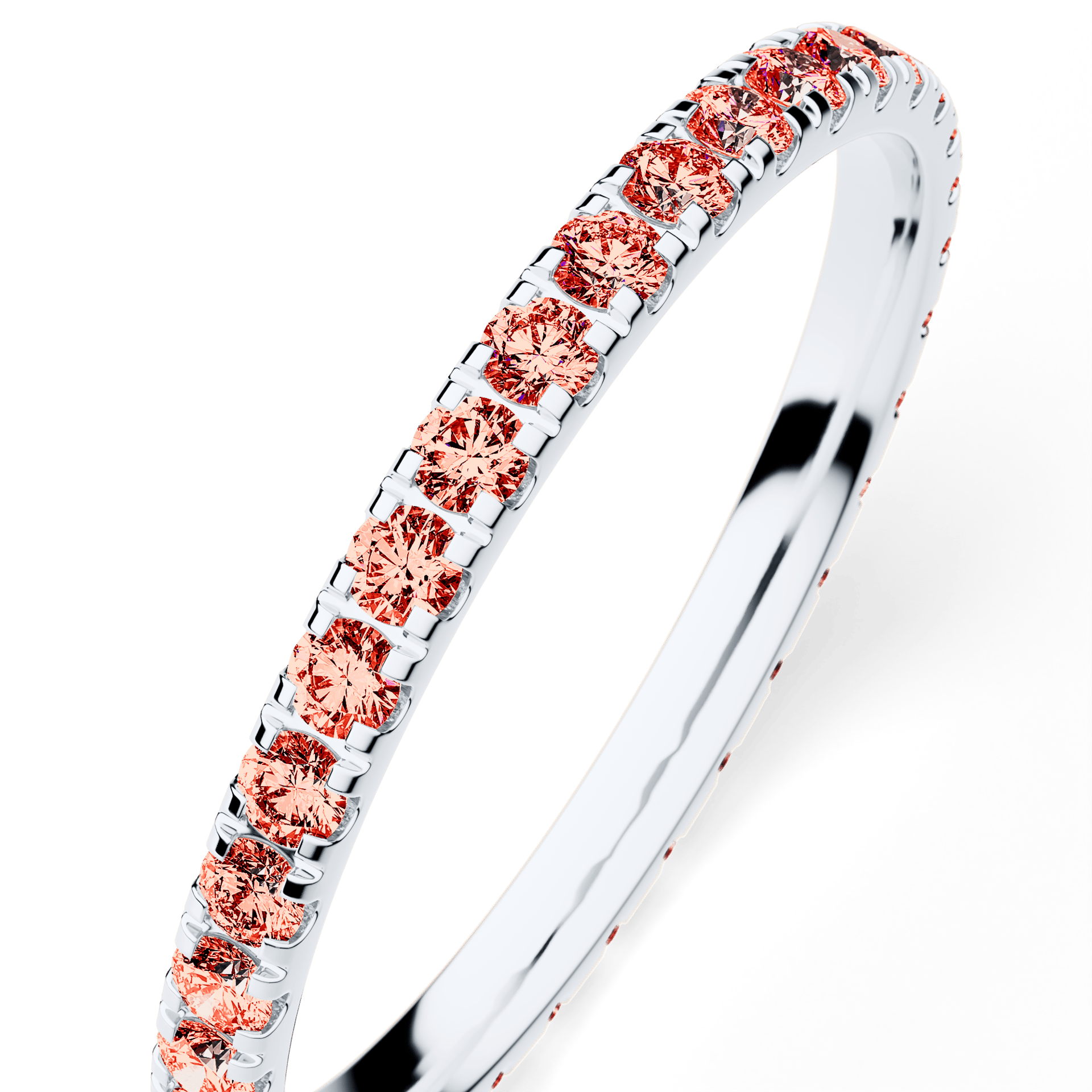 Dostawka Rosie z białego złota z czerwonym diamentem 0,53ct